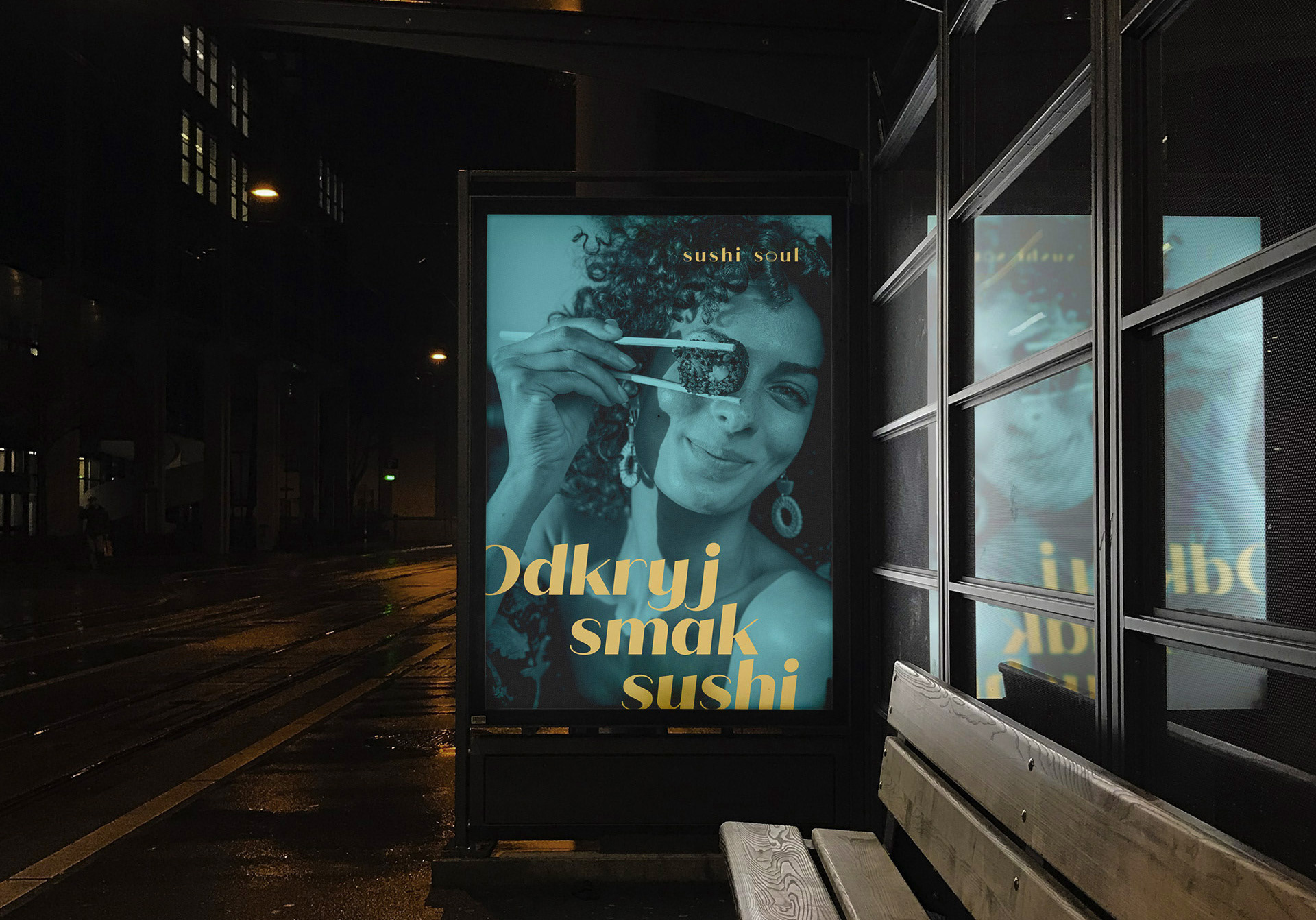 Key visual restauracji Sushi Soul. Plakat citylight jako visual storytelling.