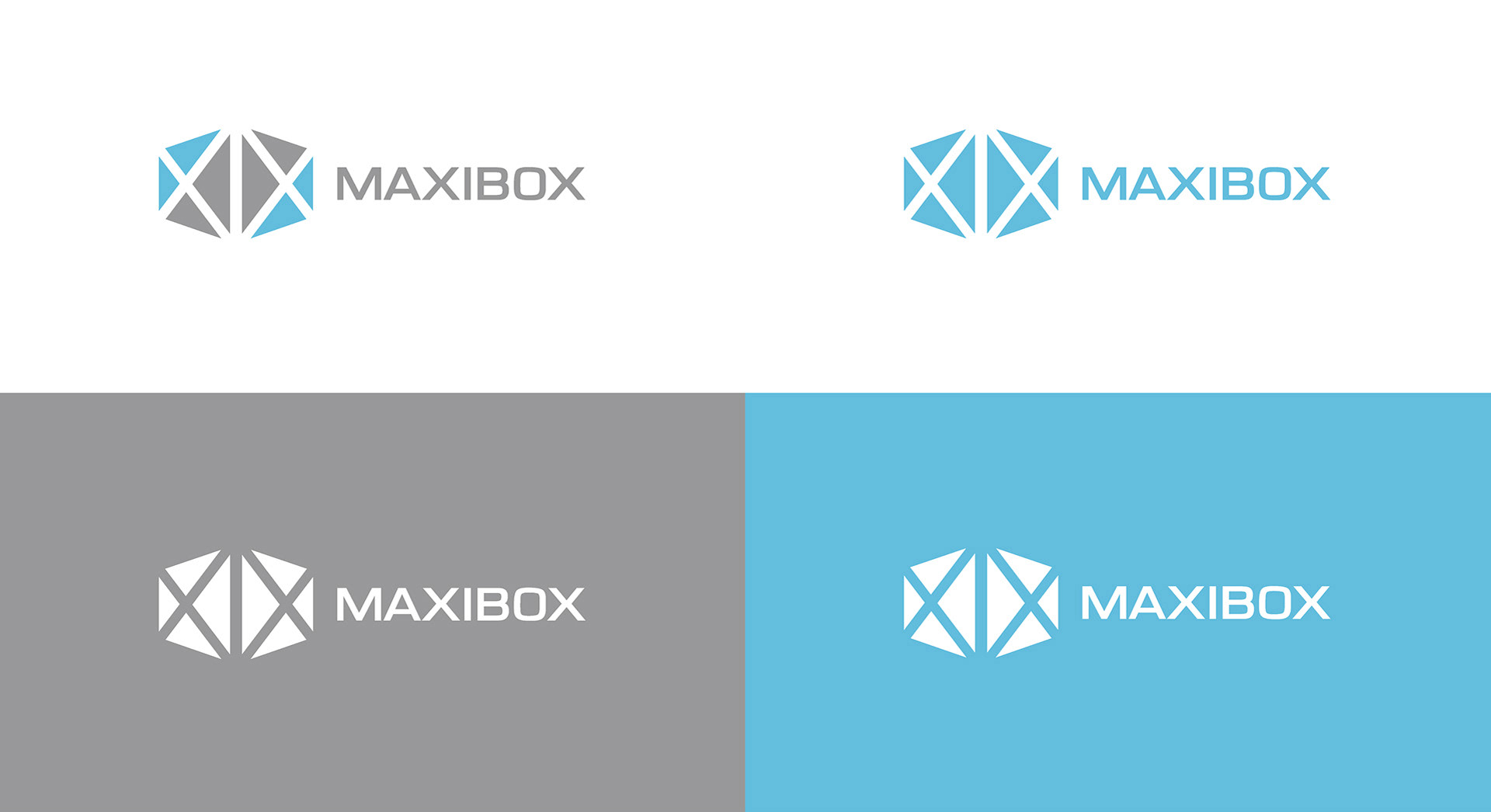 Logo poziome Maxibox w kolorach firmowych. Branding Magda Kowalska creepart.