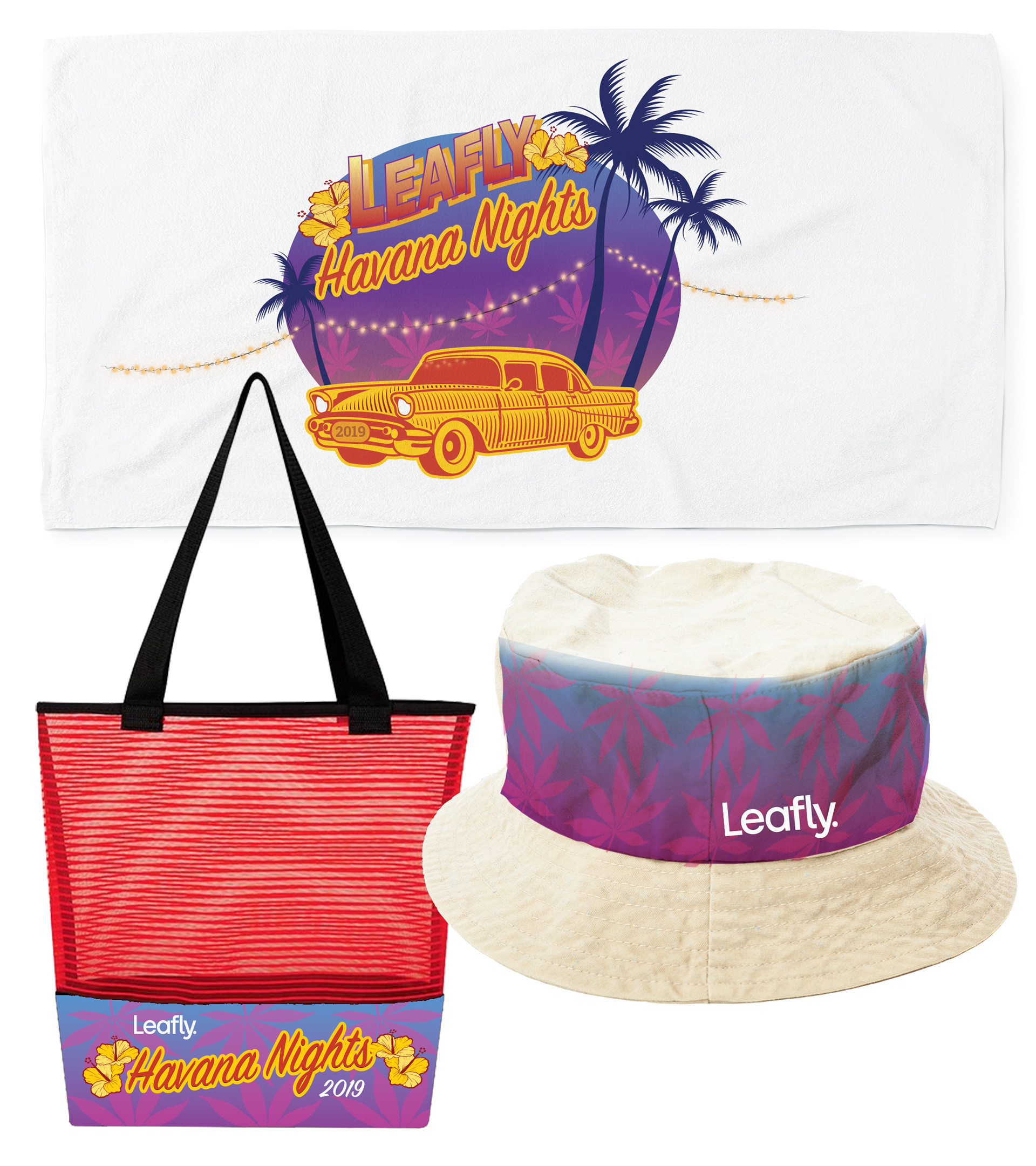 Fun swag iteams designed for an elaborate corporate Summer Event