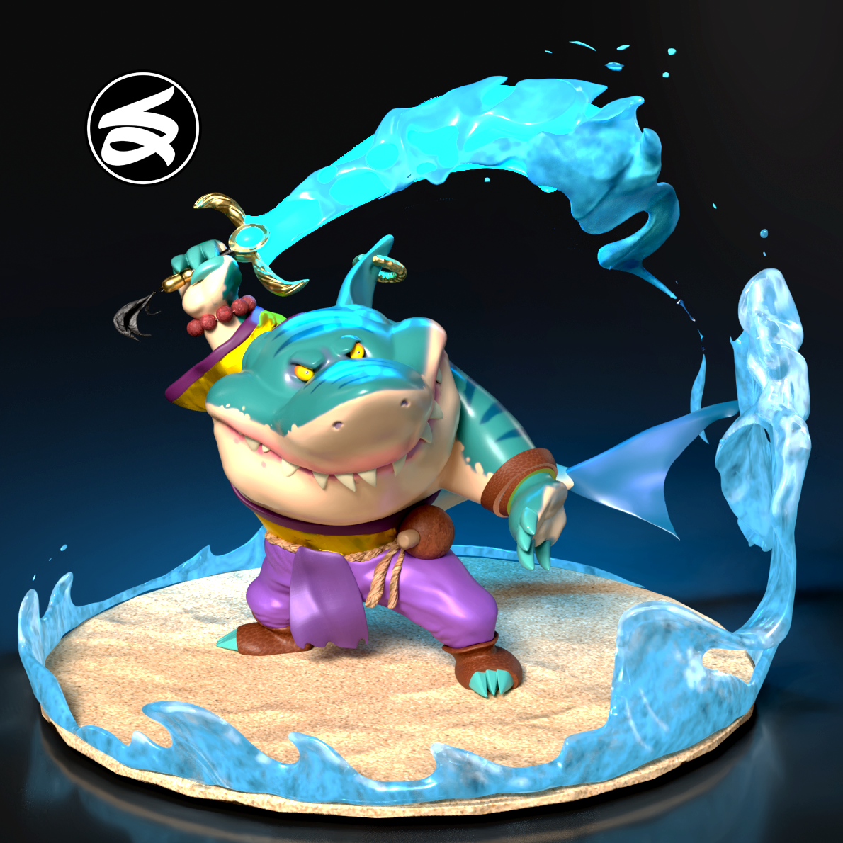 Shaolin Shark character modeling. Concept by Nicola Saviori.