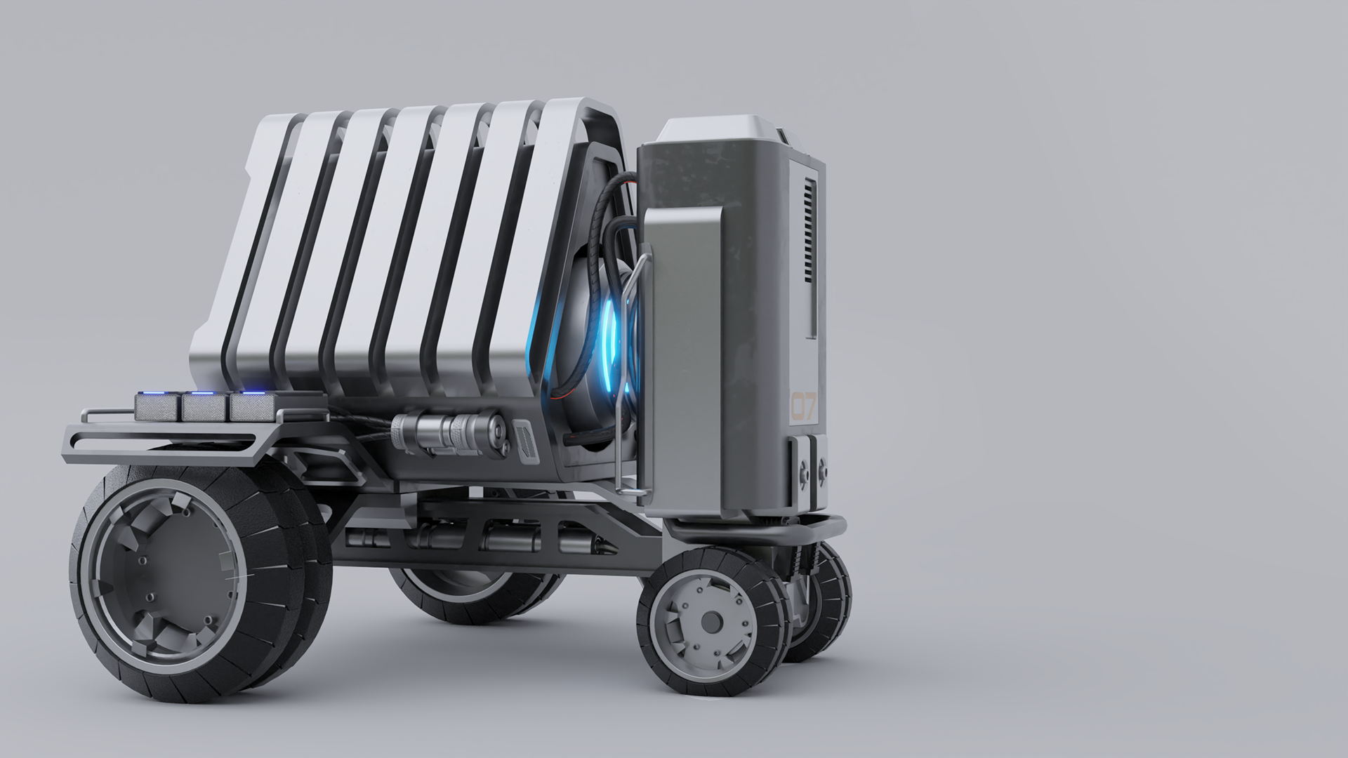 Hardsurface Modeling: Sci Fi Generator Created with Blender. Rendered in Cycles engine. Composited in Adobe Photoshop. Feb. 2023