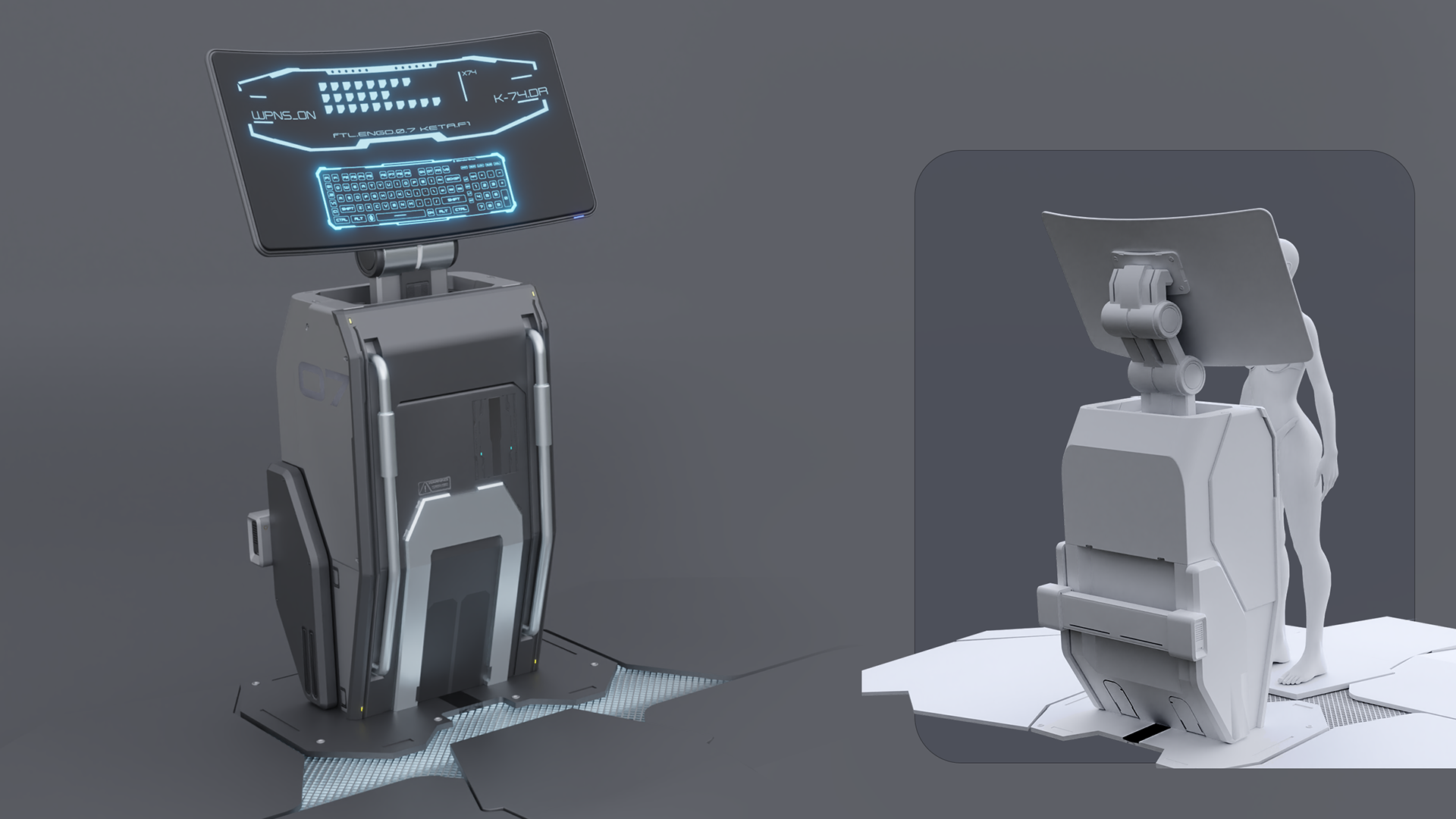Space flight check in terminal - Sculpted in Blender 2023