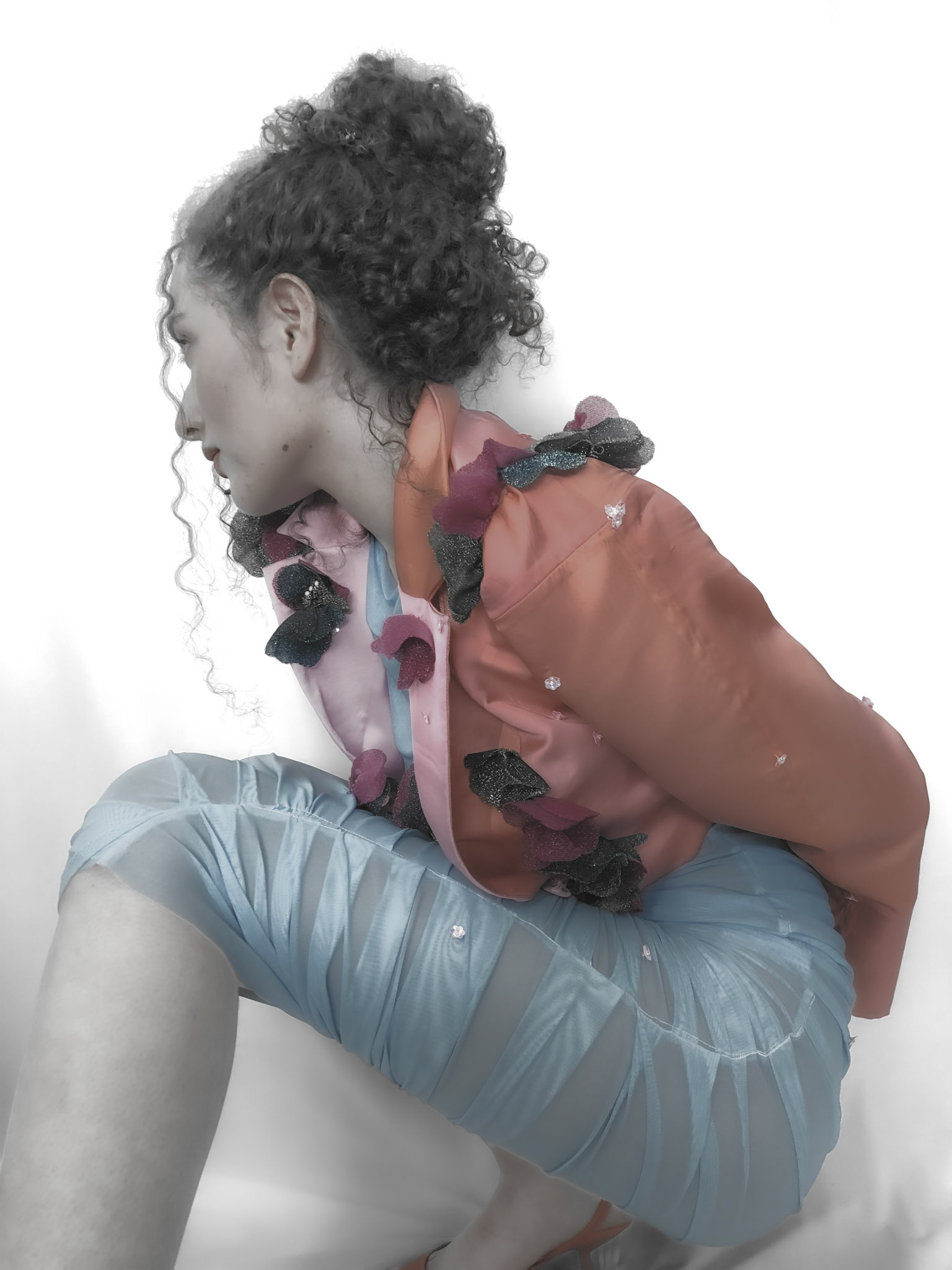 Artemia Set. Crop Blazer and dress inspired by Artemia in the tale "Las Vestiduras Peligrosas" by Silvina Ocampo.  Model: Valentina Sarmiento.