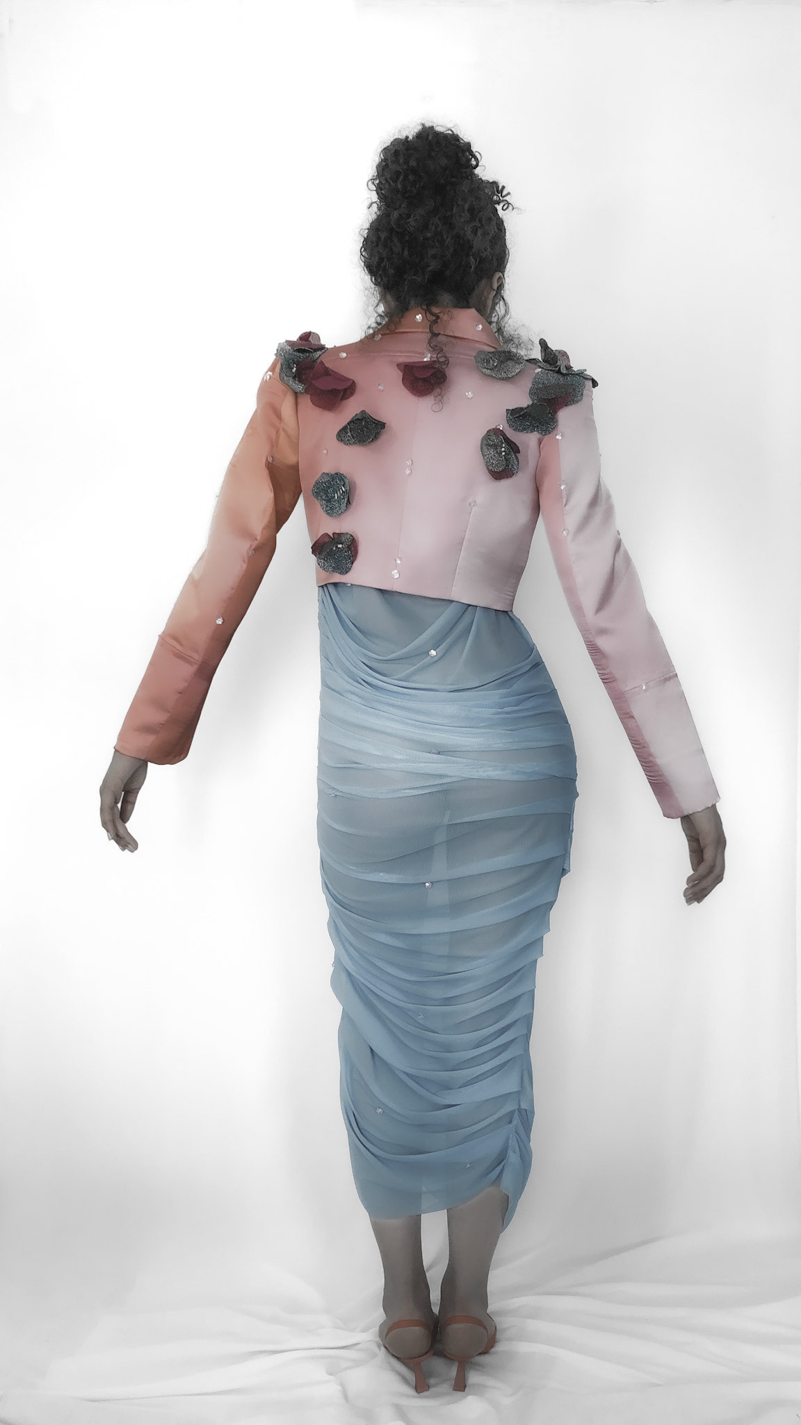 Artemia Set. Crop Blazer and dress inspired by Artemia in the tale "Las Vestiduras Peligrosas" by Silvina Ocampo.  Model: Valentina Sarmiento.