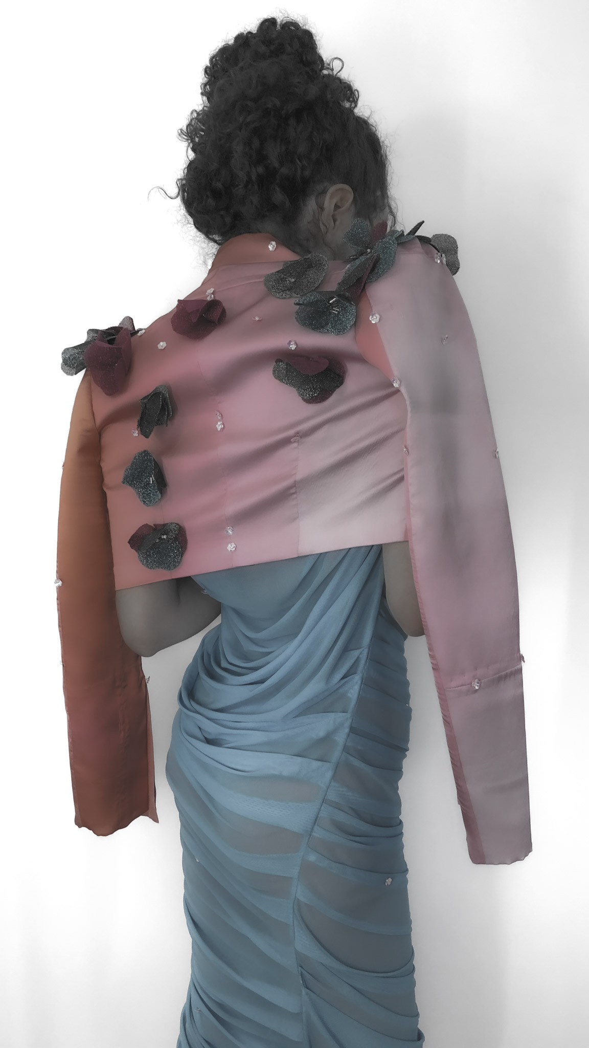 Artemia Set. Crop Blazer and dress inspired by Artemia in the tale "Las Vestiduras Peligrosas" by Silvina Ocampo.  Model: Valentina Sarmiento.