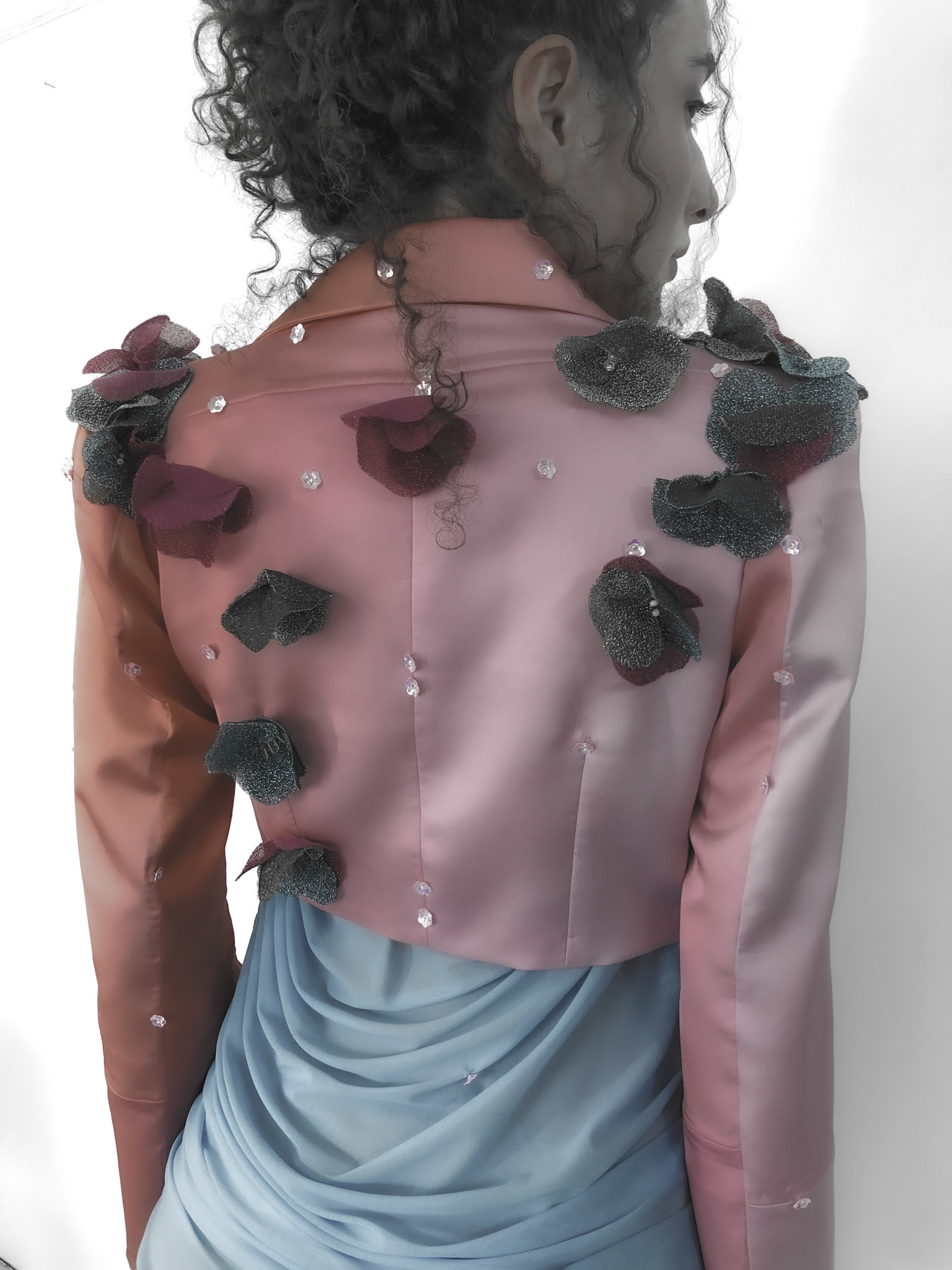 Artemia Set. Crop Blazer and dress inspired by Artemia in the tale "Las Vestiduras Peligrosas" by Silvina Ocampo.  Model: Valentina Sarmiento.