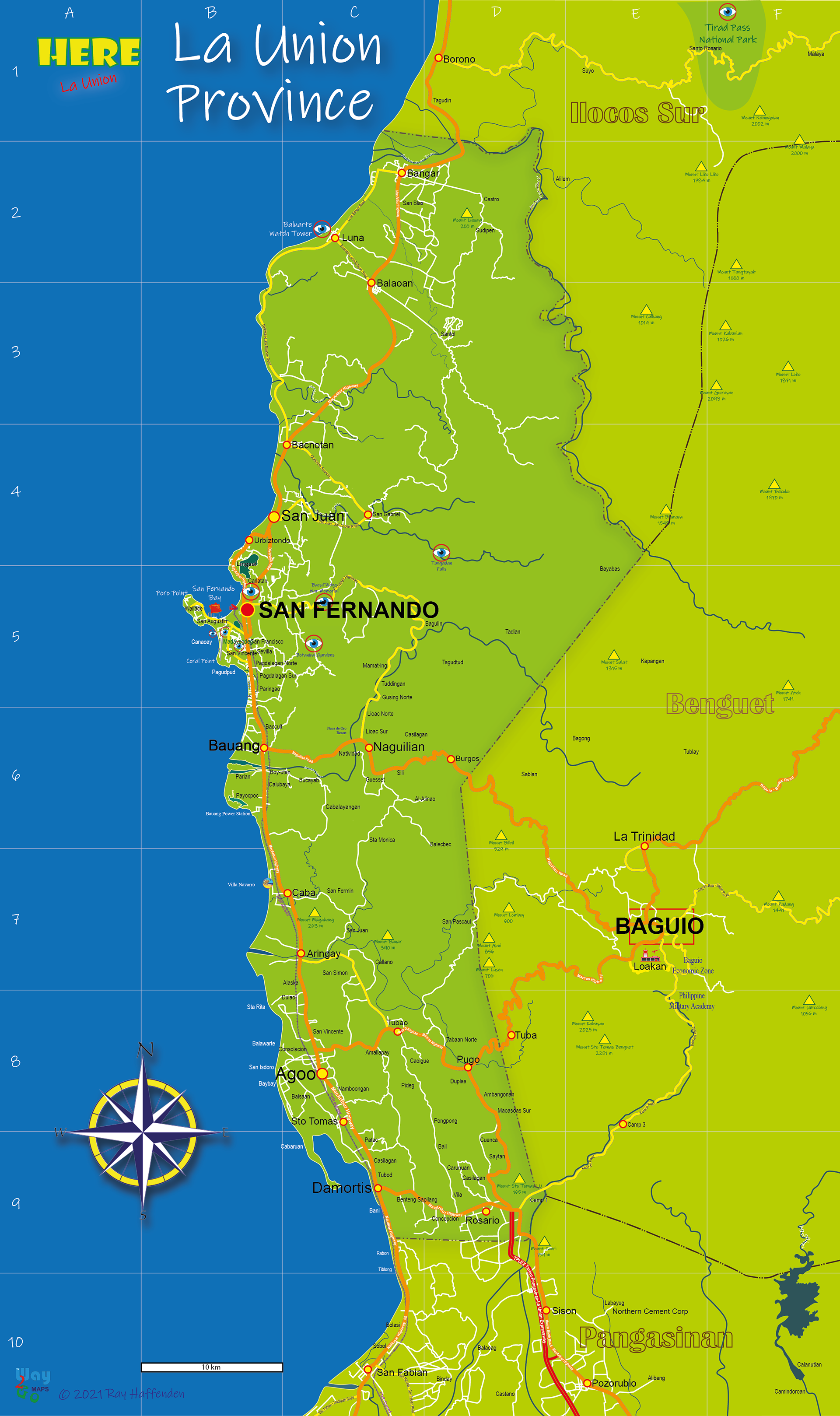 Map of La Union, Phililpinnes 2021