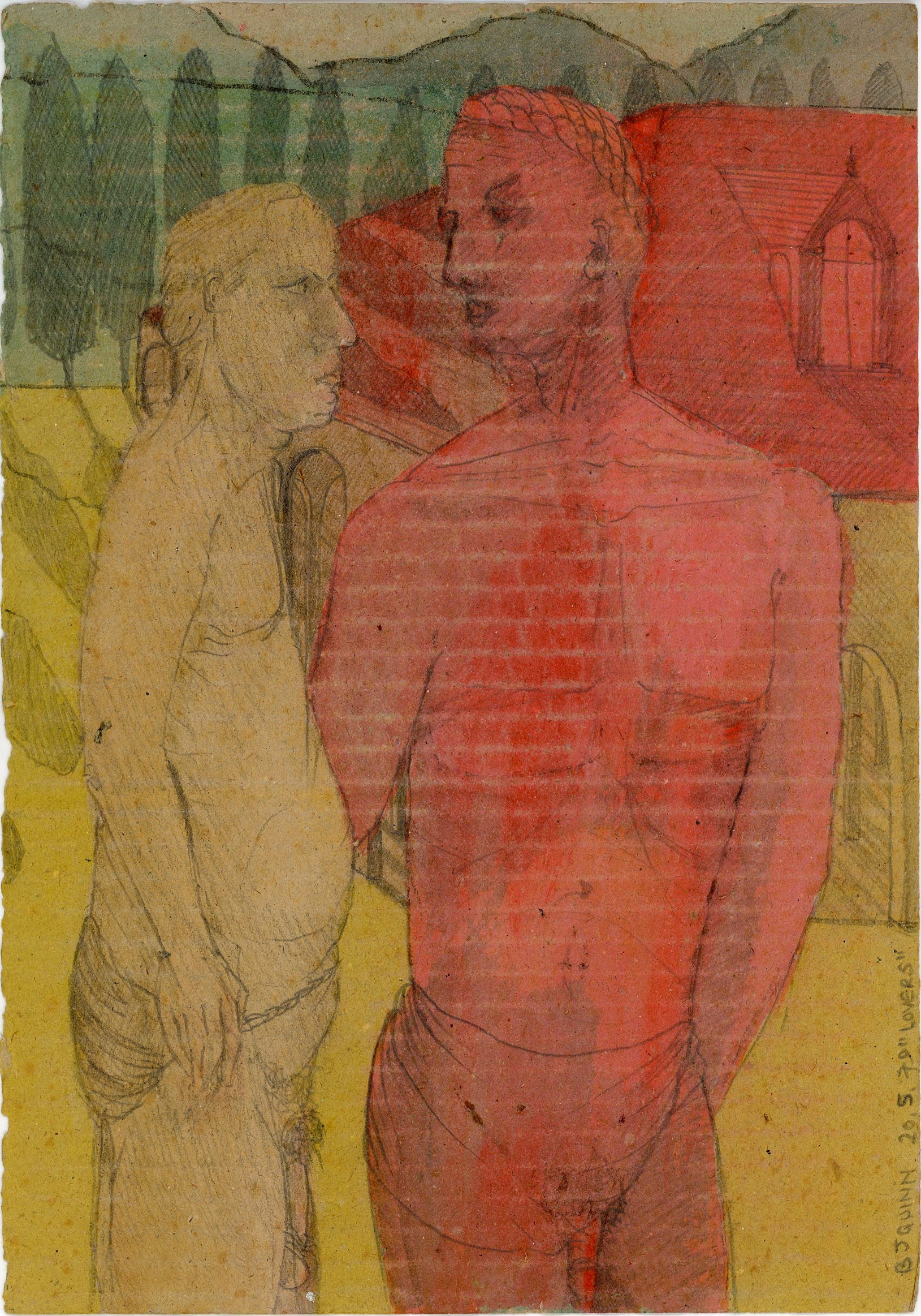 Lovers, watercolour on cardboard