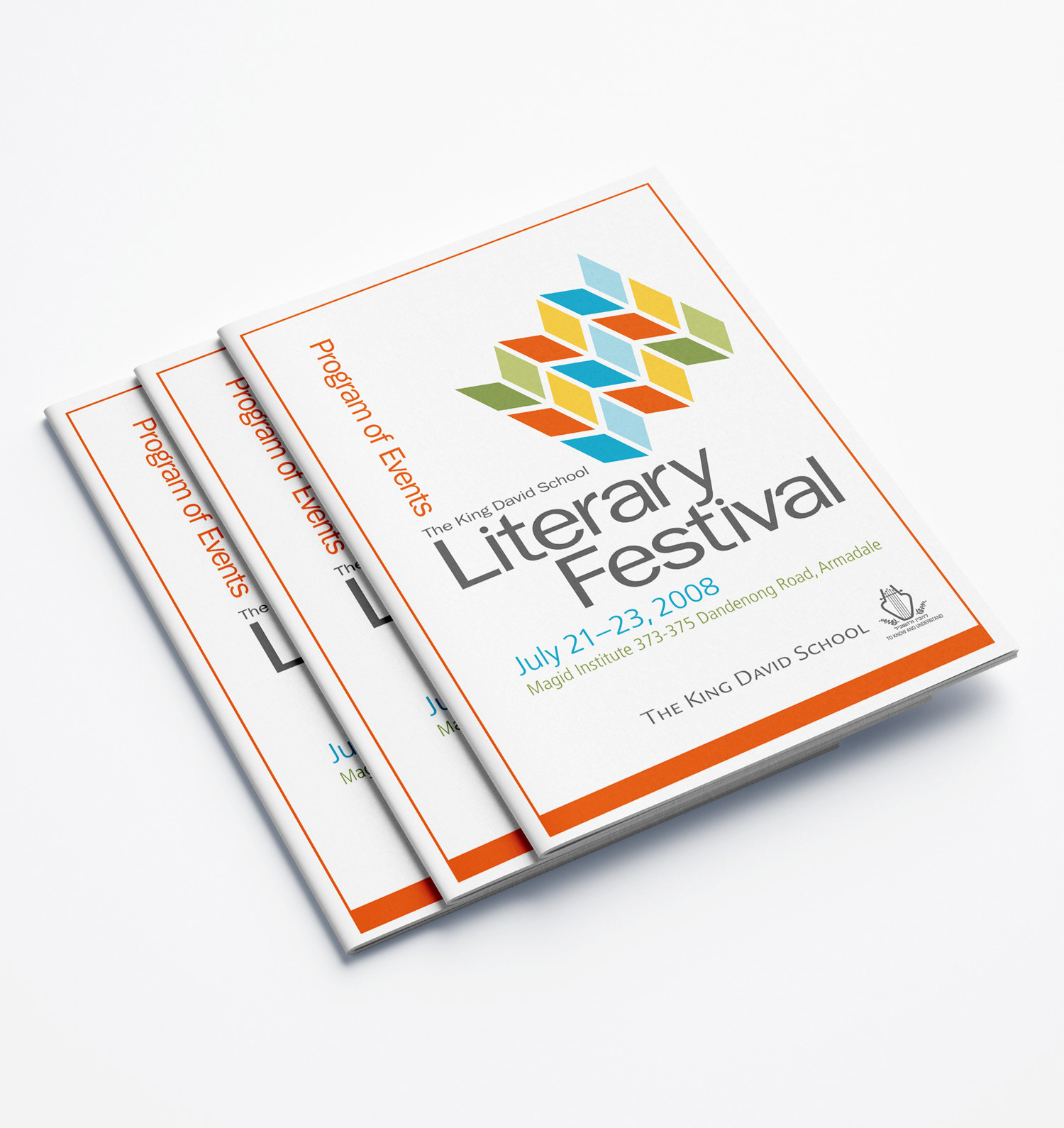 Cover of A5 12 page program booklet