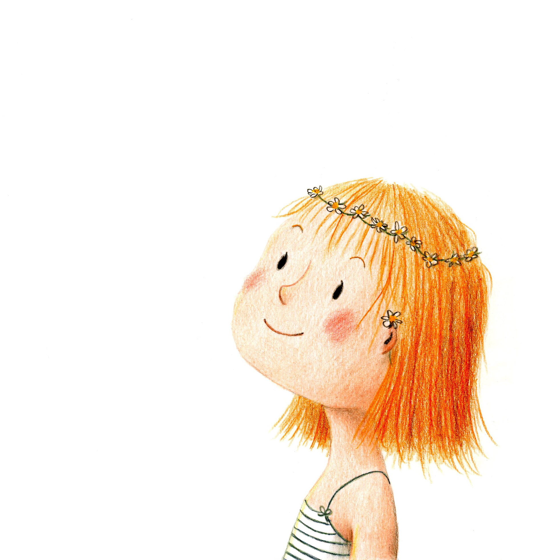 Girl in colored pencil