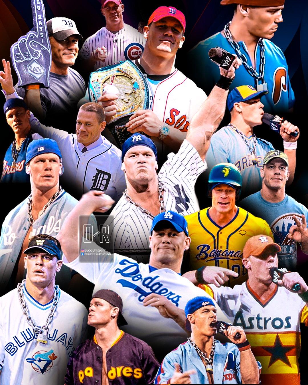The GOAT! John Cena and the moments he's supported nearly every MLB team.