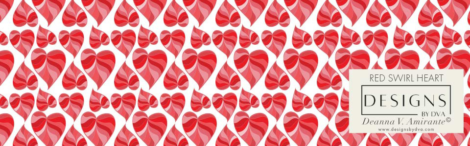 Red Swirl Heart - DVA1216R-14