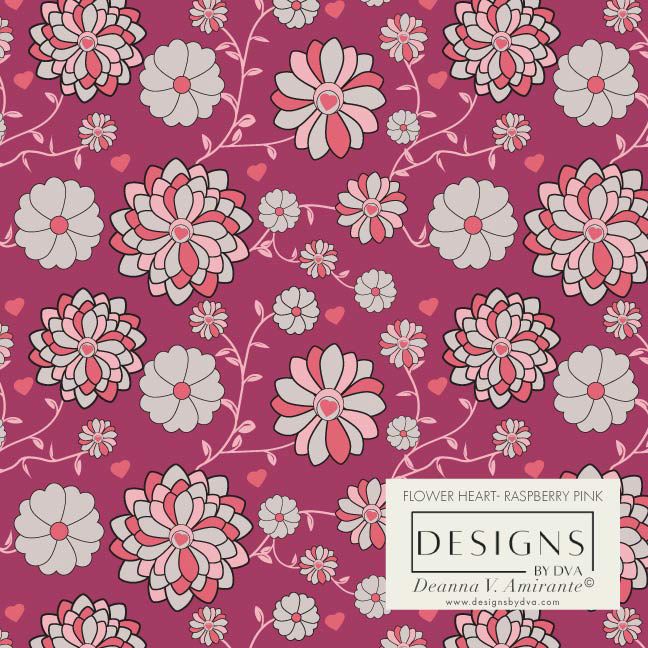 Flower Heart Raspberry Pink - DVA1215RBPK-14