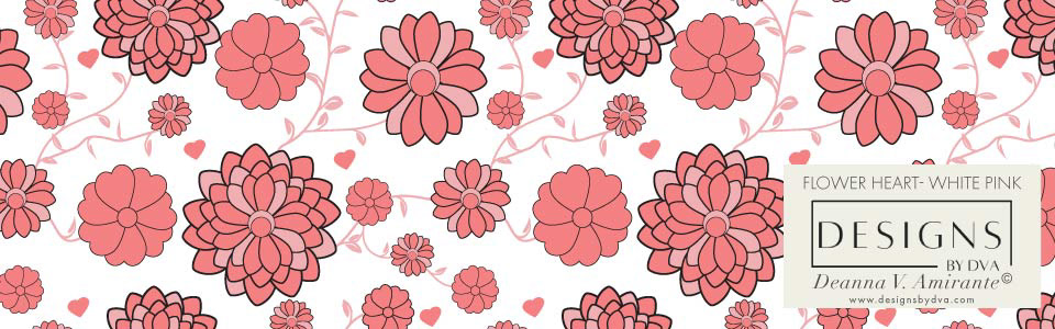 Flower Heart White Pink - DVA1215WHPK-14