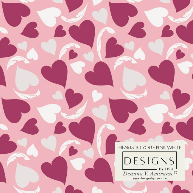 Hearts to You Pink White - DVA1214PKW-14