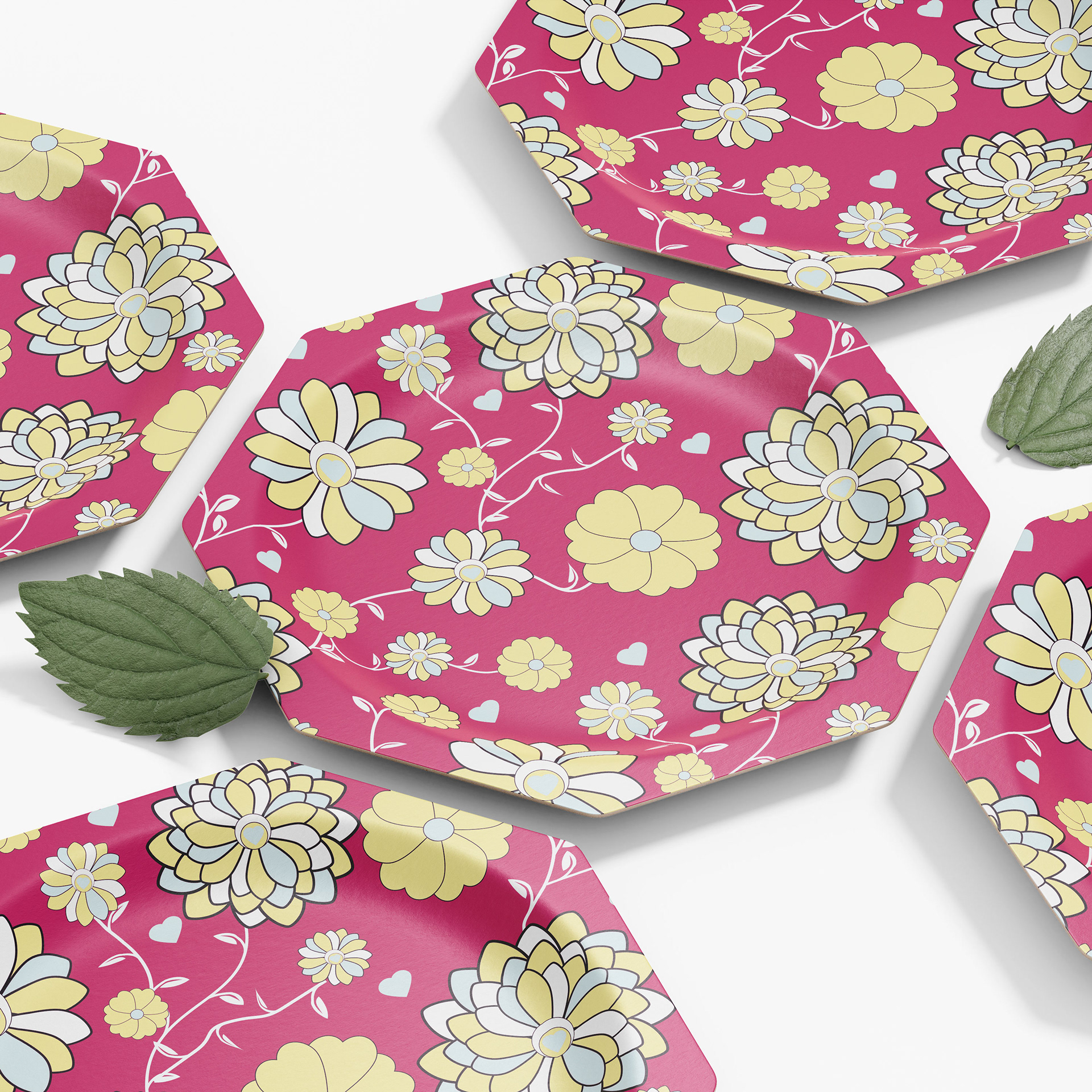 Flower Heart Pink Yellow - DVA1215PYW-14
