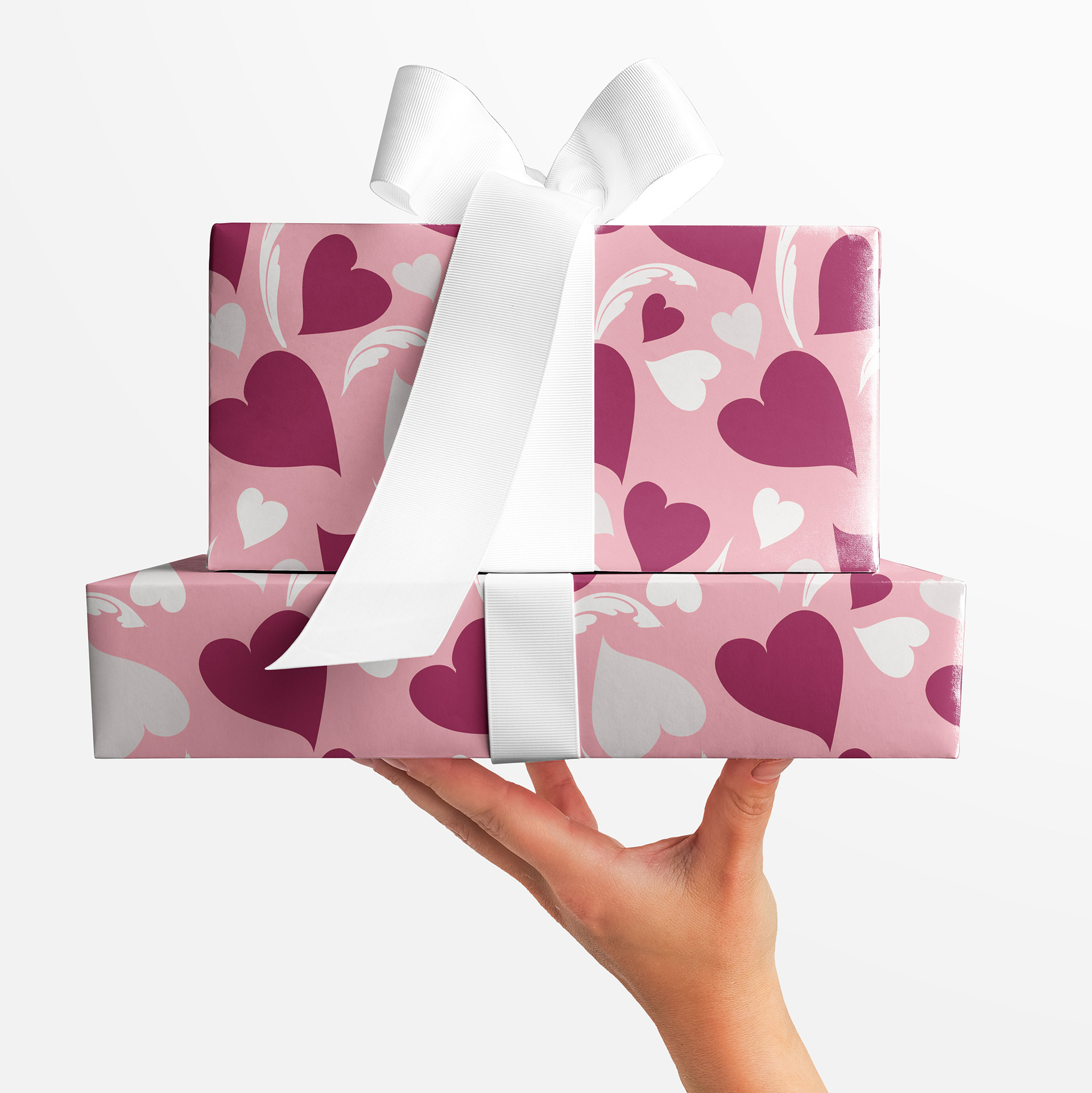 Hearts to You Pink White - DVA1214PKW-14