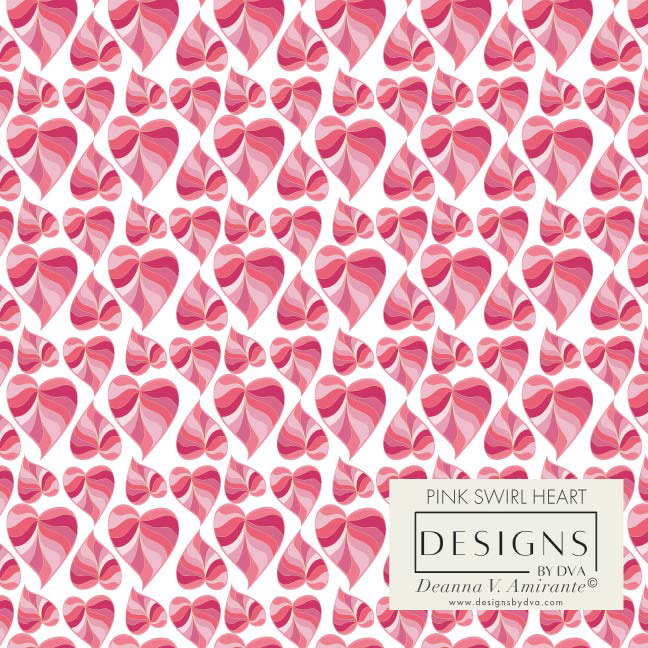 Pink Swirl Heart - DVA1216PK-14