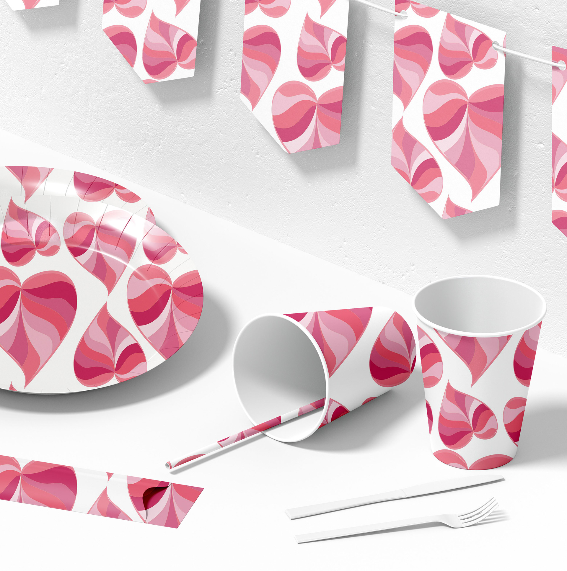 Pink Swirl Heart - DVA1216PK-14