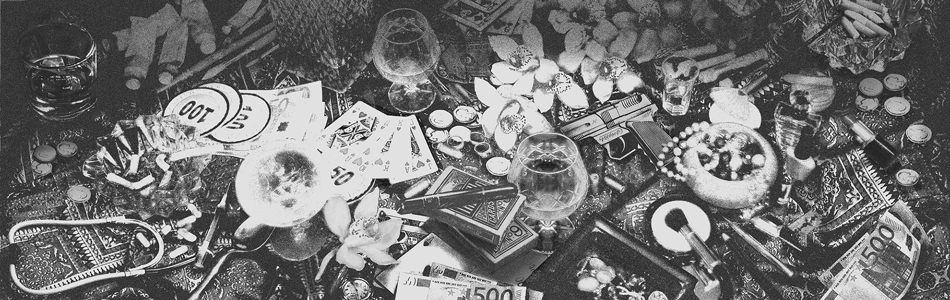 Digital art ‘Still Life with a Gun’ (set walls covered) for the opera ‘Lulu' at the Sydney Opera House. 