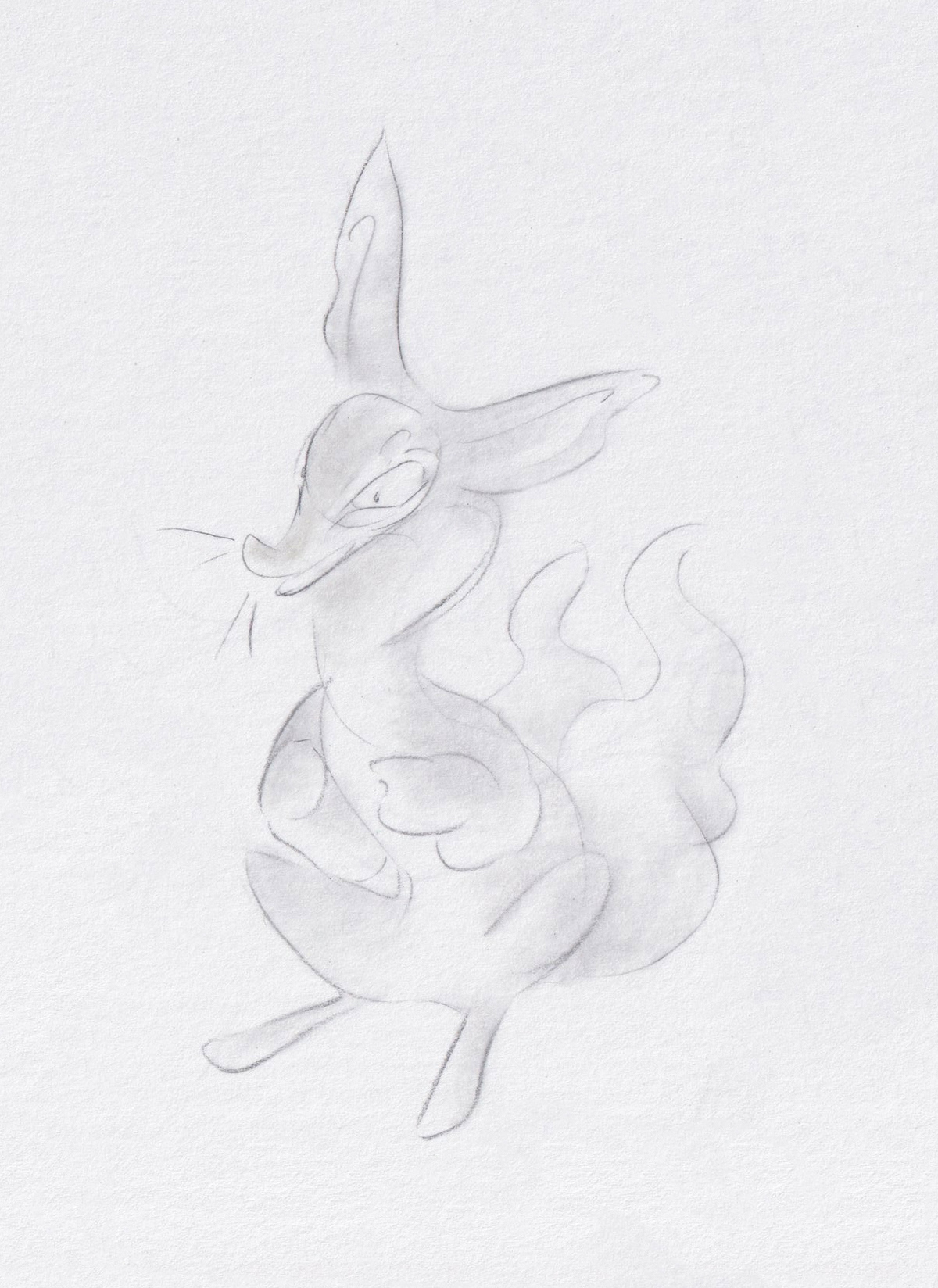 Fox design based on a kitsune, a Japanese mythical fox with many tails.