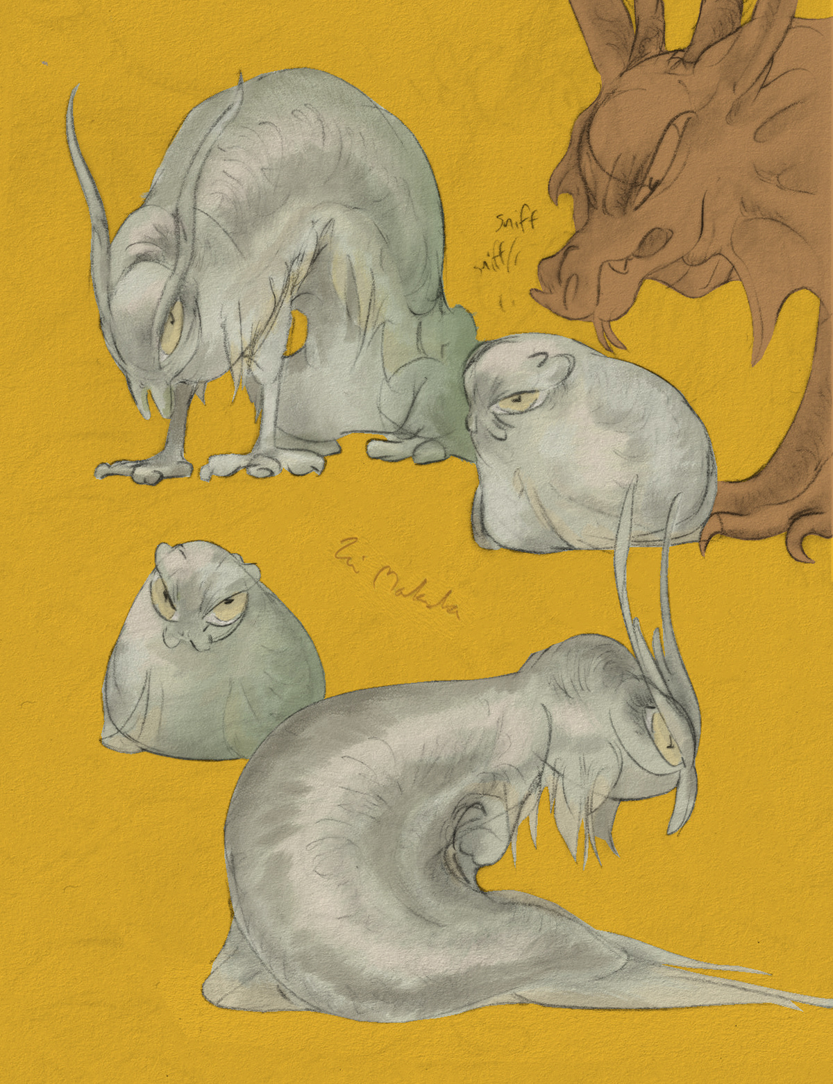 Smaugust days 19&20: egg and thoughtful