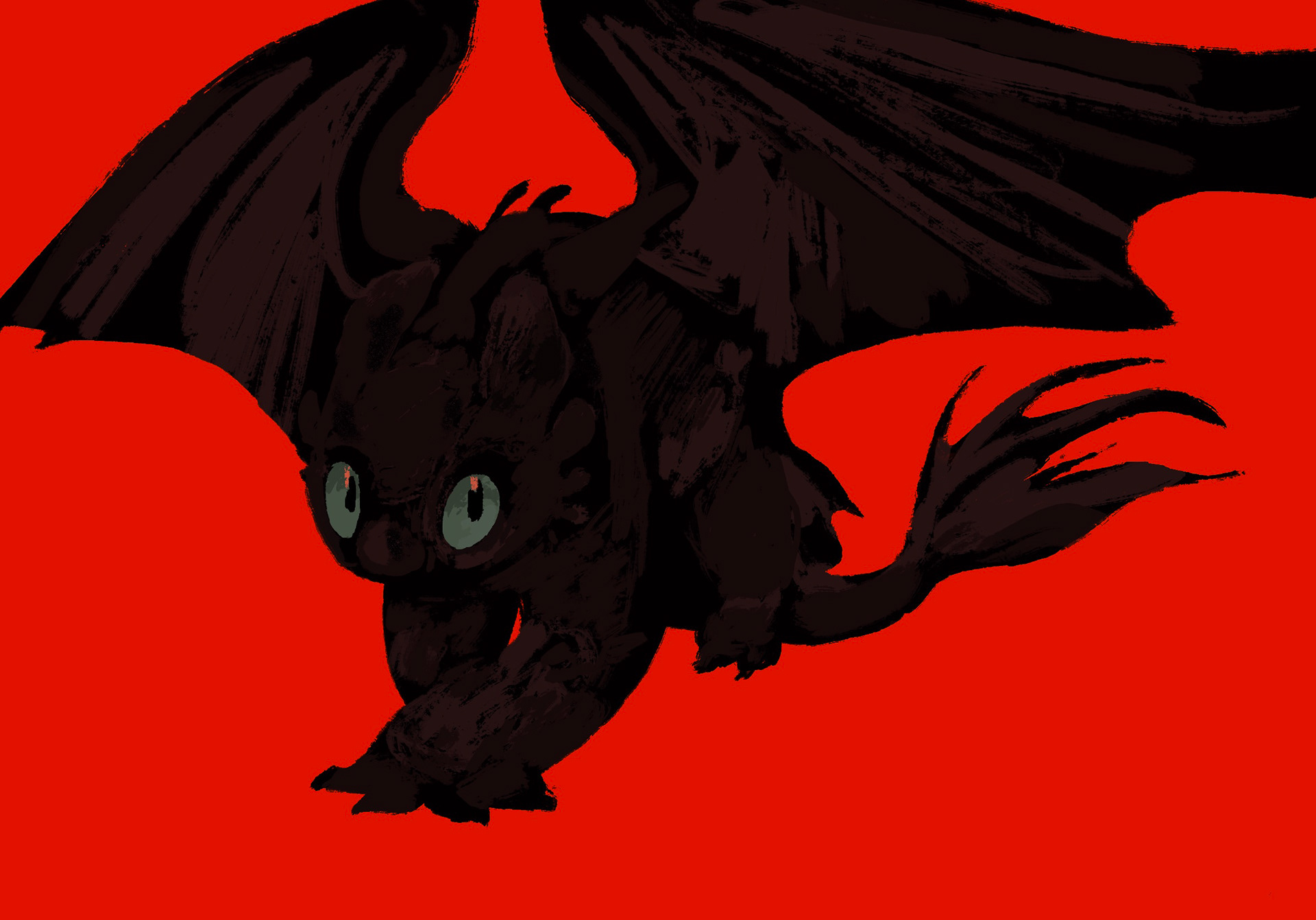 Personal work, a night fury from the How to Train Your Dragon series.