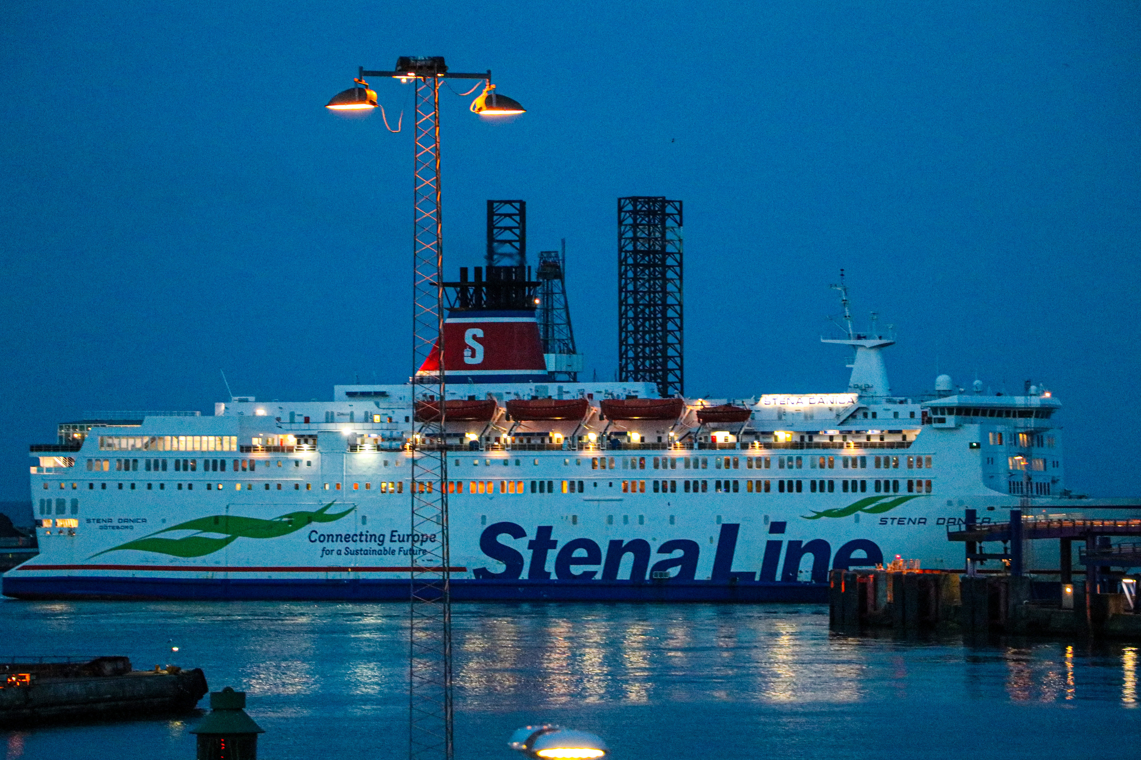A cruise ship in Frederikshavn harbor