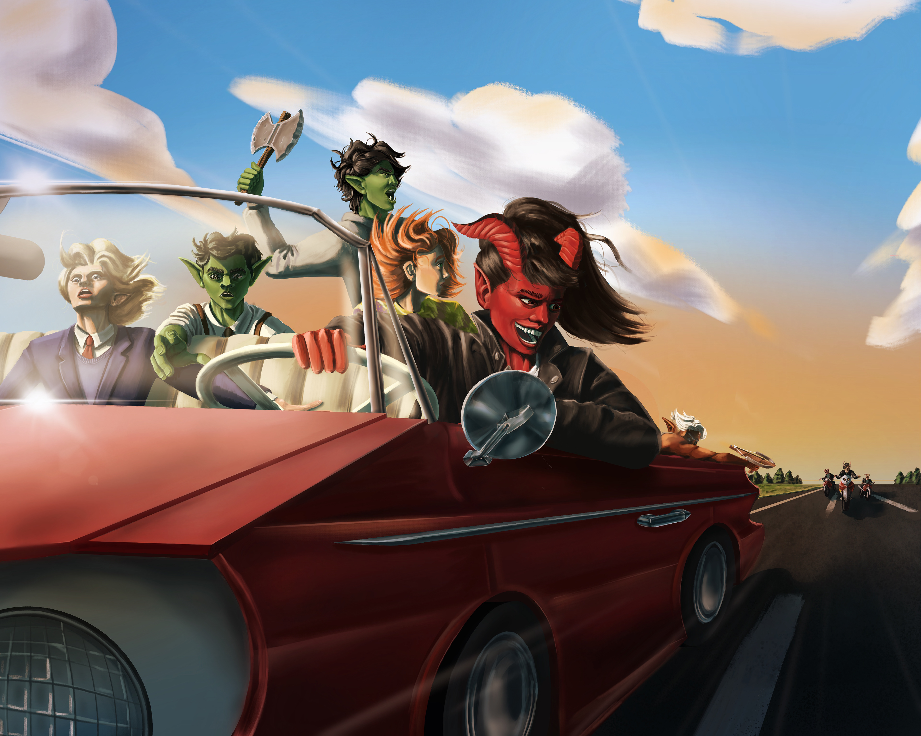 Rumble Road: The Bad Kids make their getaway in a stolen car as they hope to escape a mysterious gang