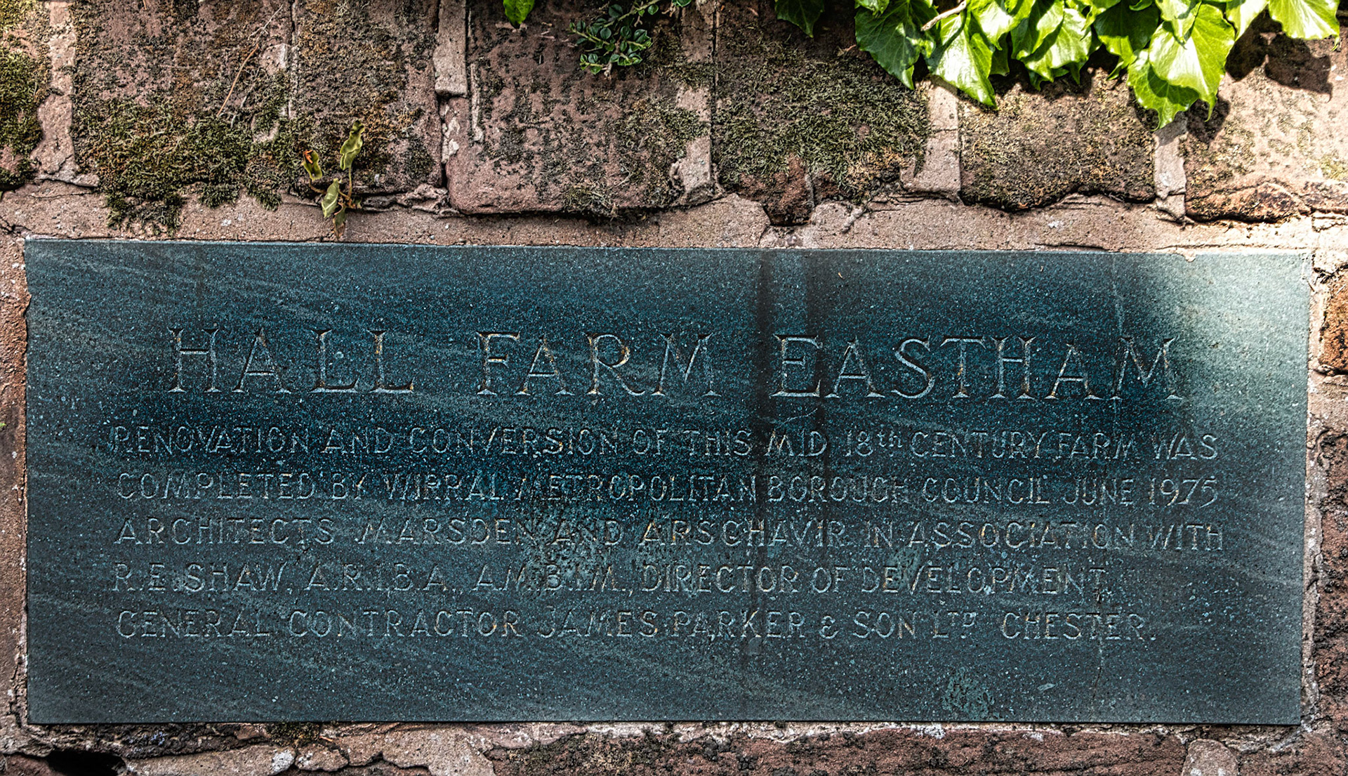 Hall Farm plaque