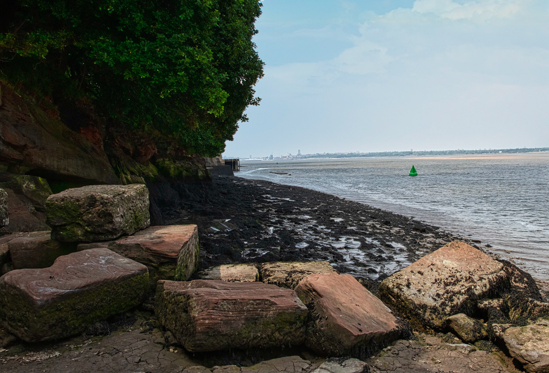 View to Liverpool from Job's Ferry. The original route across the Mersey by steamer.