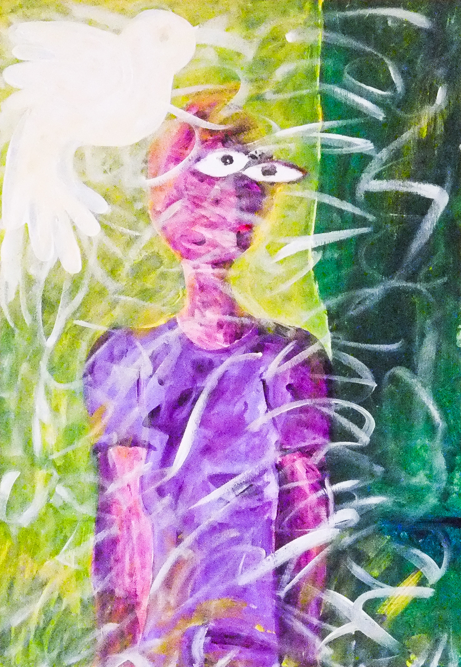 Wounded apple. Acrylic on canvas. Damascus, 2015.