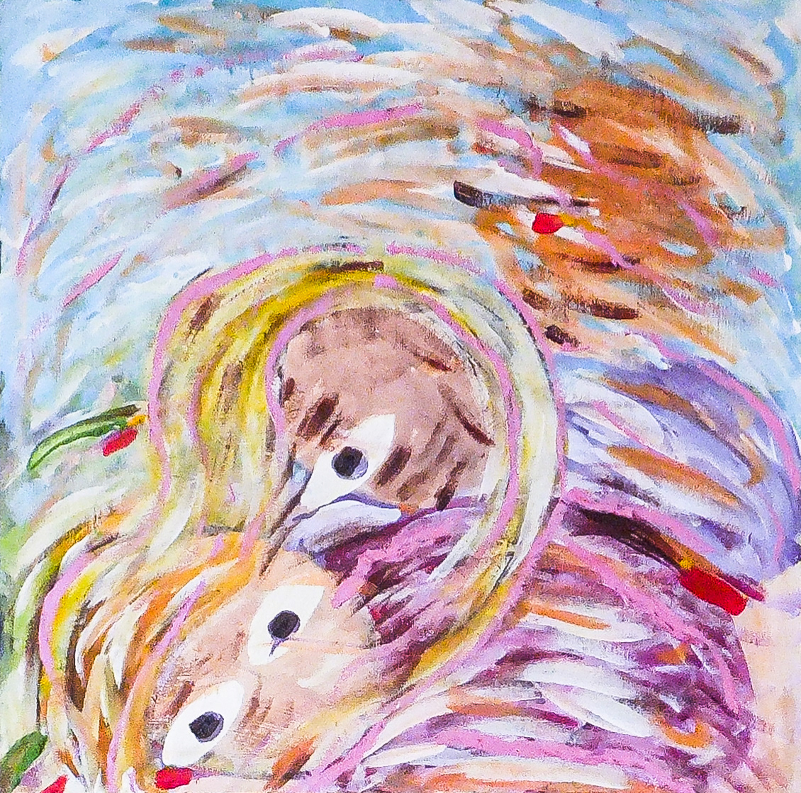 Two, two around the sun. Acrylic on canvas. Damascus, 2015.