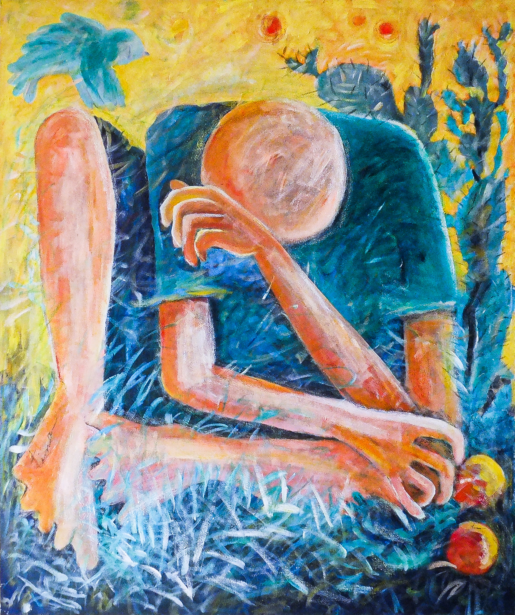 The feather for the bird that cried. Acrylic on canvas. Damascus, 2015.Acrylic on canvas. Damascus, 2015.