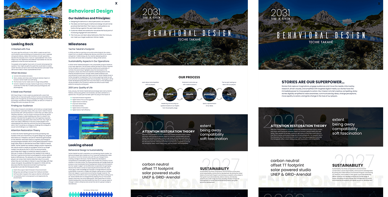 Versions of the website design created in Adobe XD