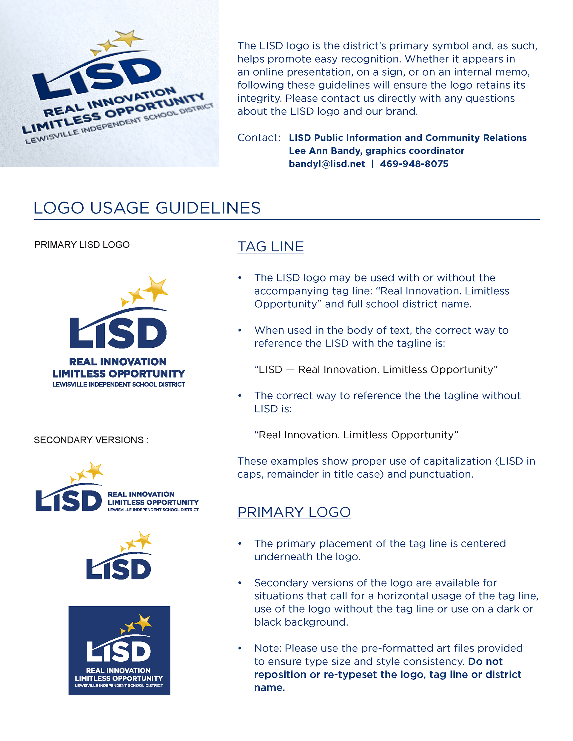2-page brand "cheat-sheet"
