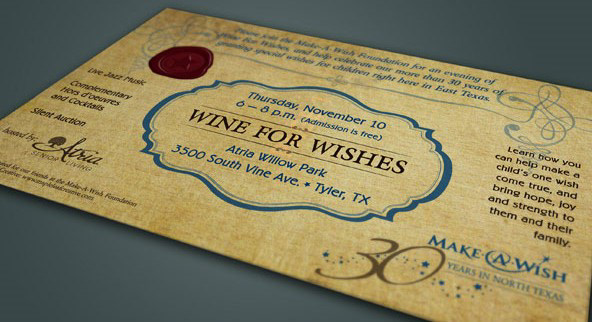 Direct Mail Announcment: Make-A-Wish fundraiser