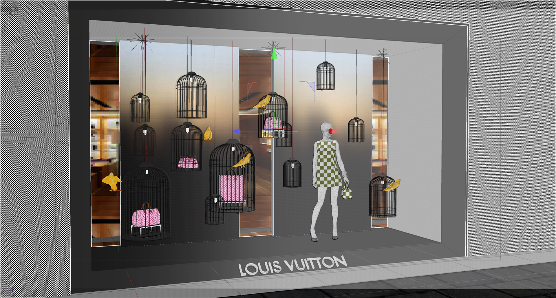 Display at The Emporium, Louis Vuitton window display at Th…