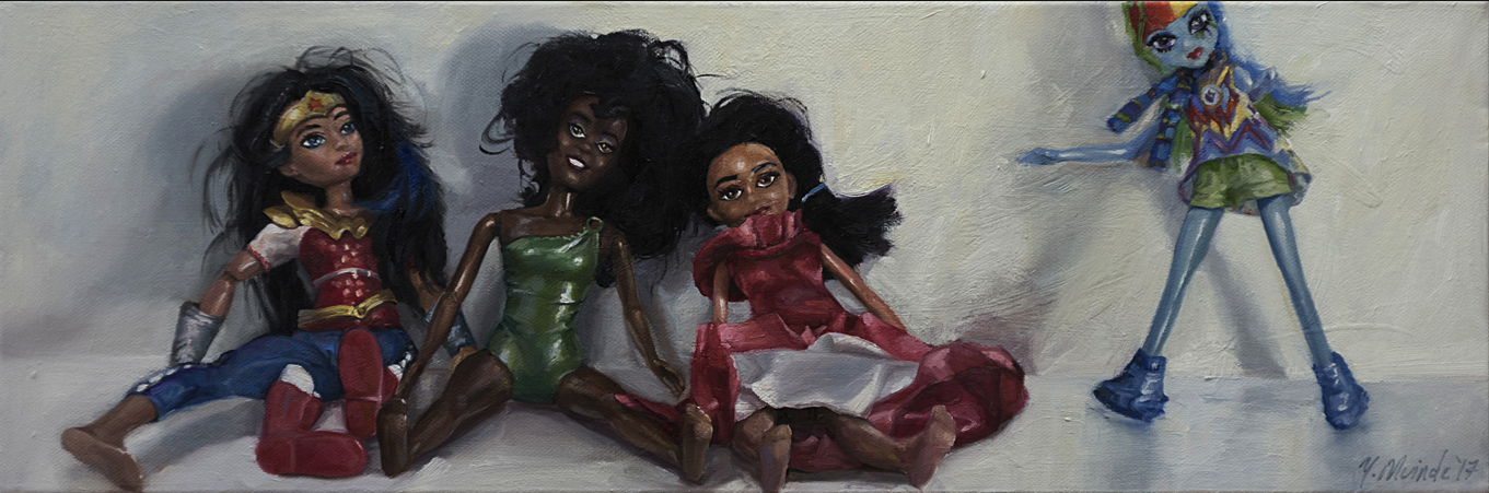 Dolls, Oil on Canvas, 8x24 2017