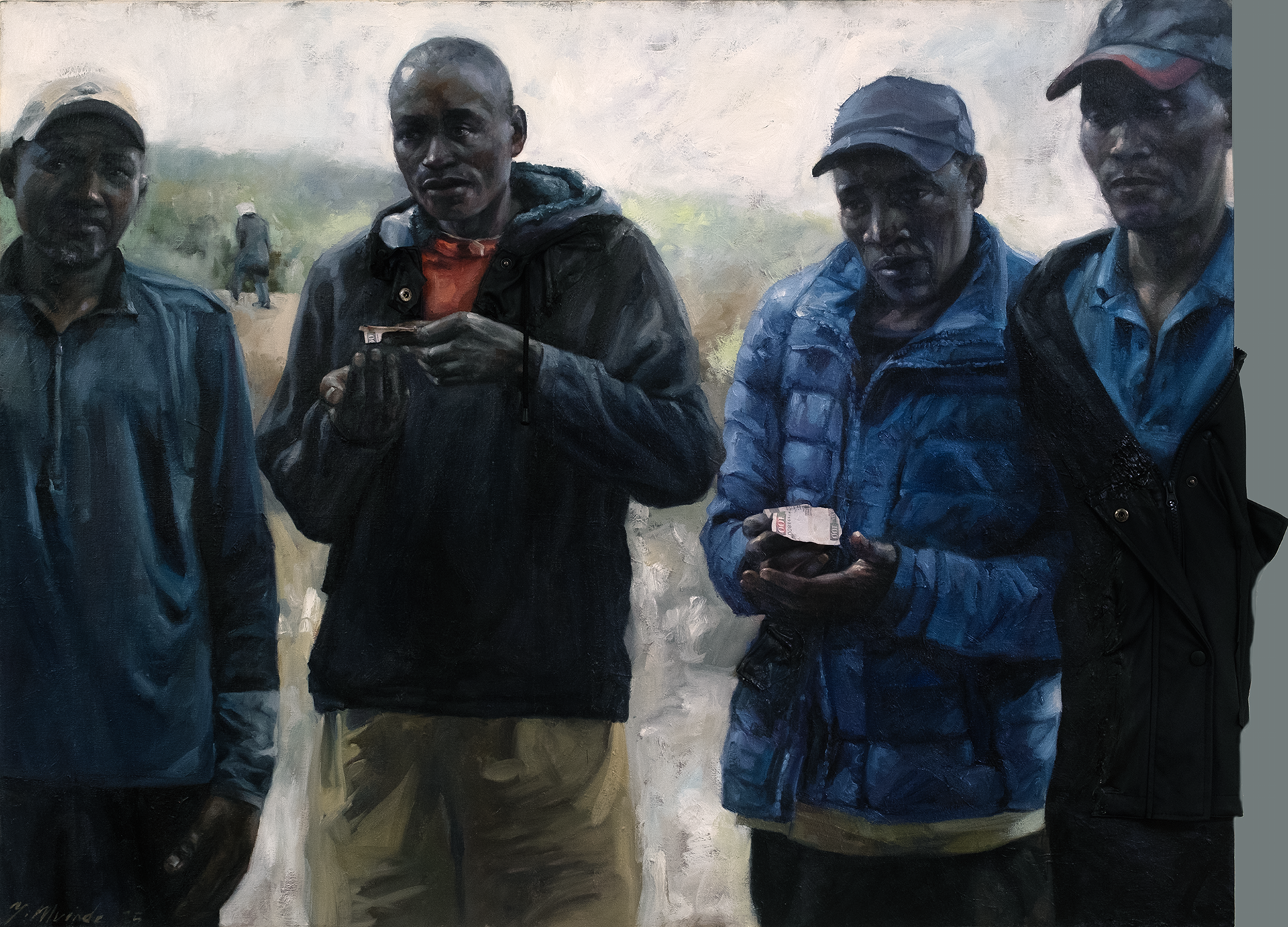 Minimum Wage, Mixed Media/Oil on Canvas  20x40 2025