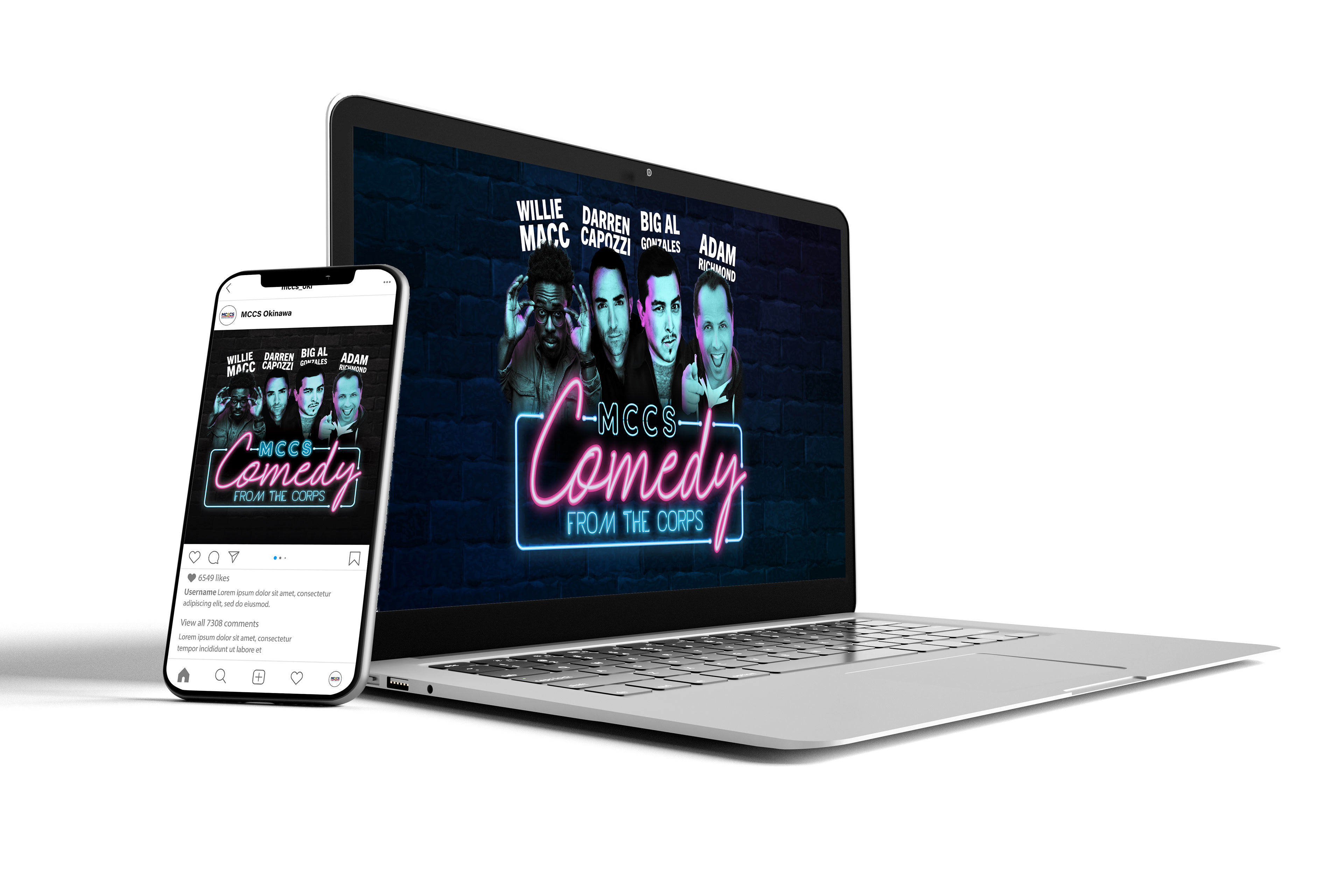 Comedy from the Corps Desktop and Mobile Carousel