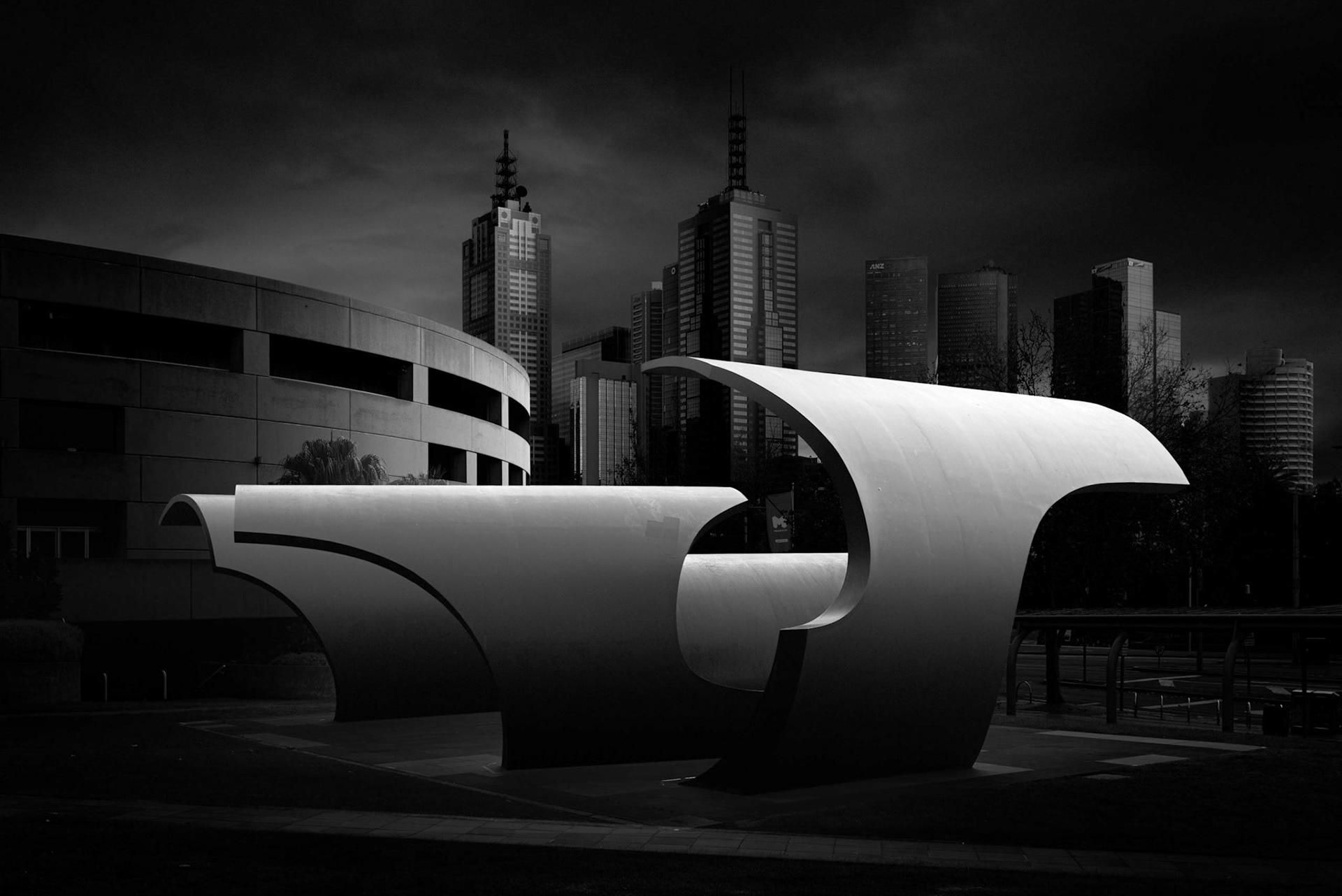 Inge King's impressive and best known sculpture, the monumental Forward Surge.