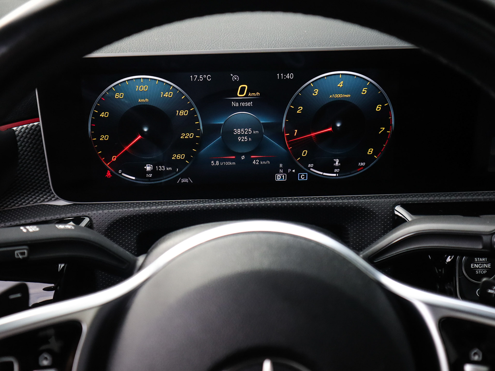 Toerenteller van een Mercedes A250