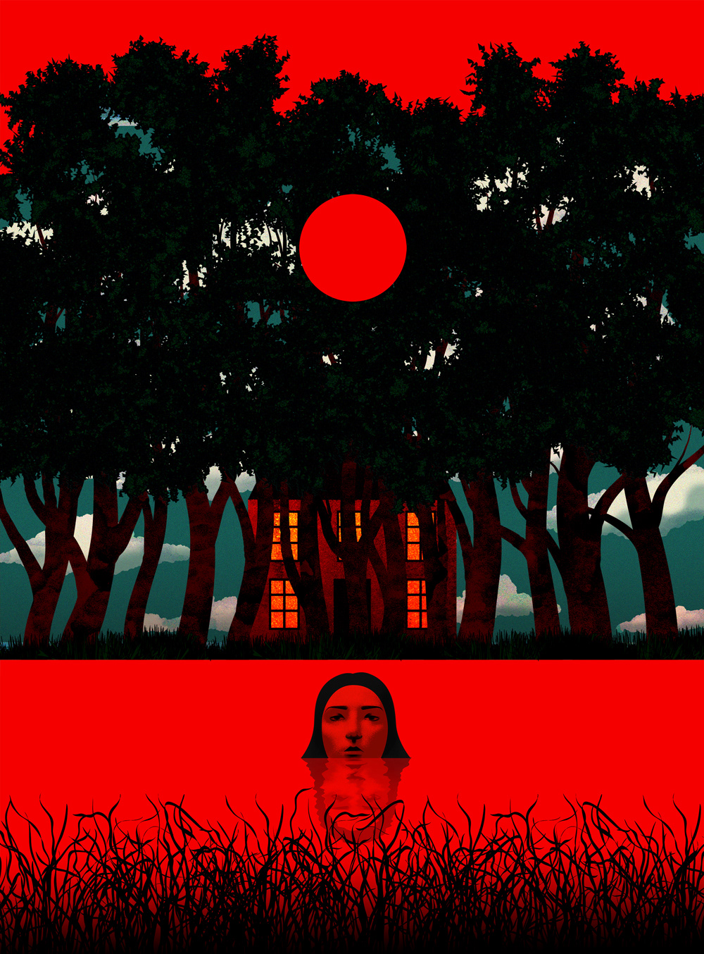 "Red". Illustration for a short story.