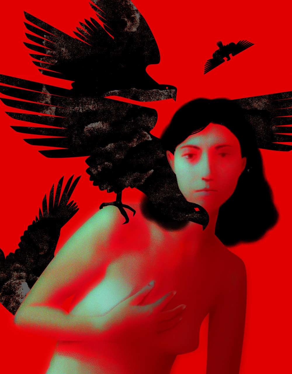 Illustration about violence against women in Nazi-occupied Warsaw for Wysokie Obcasy Magazine