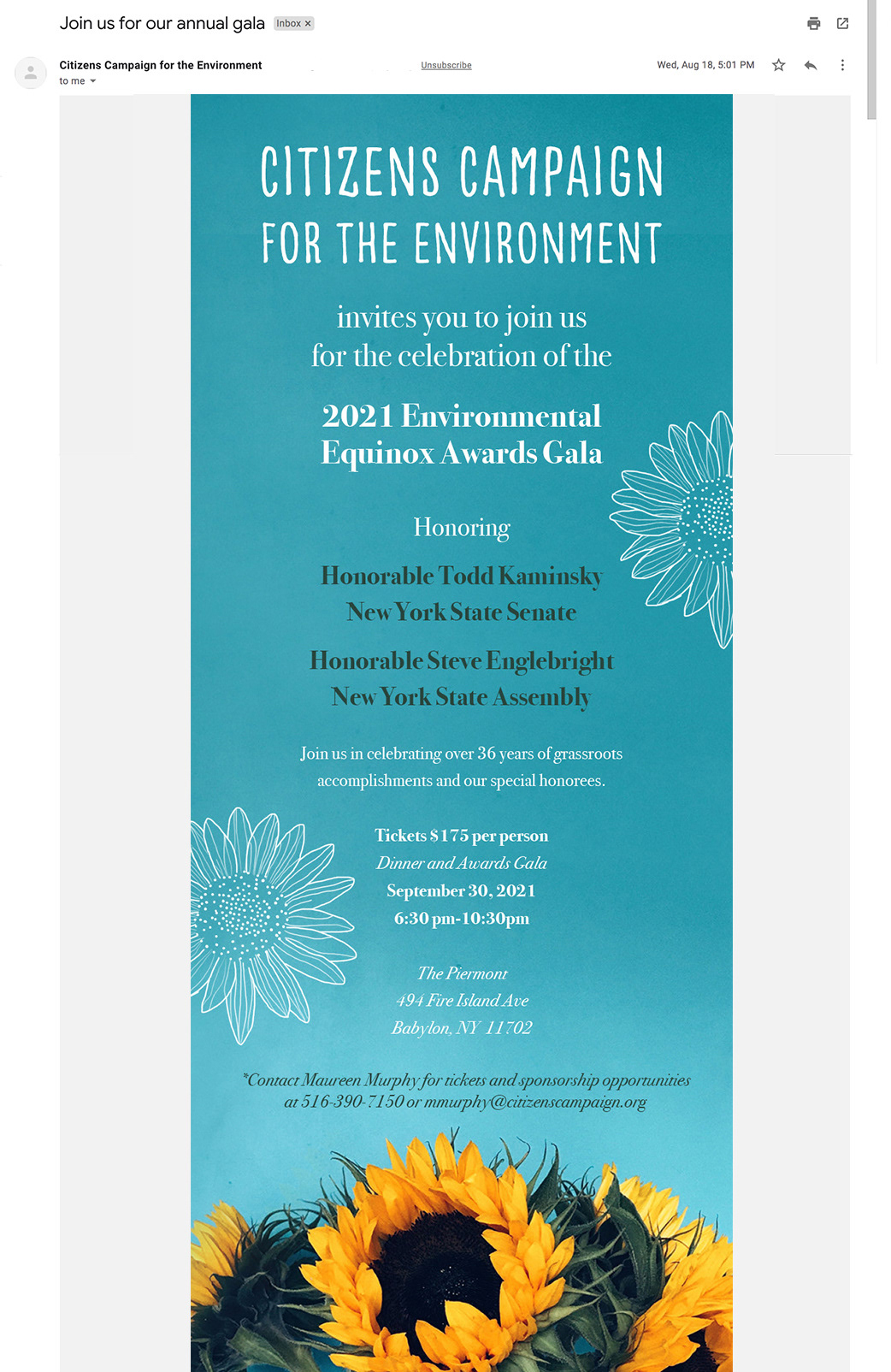 2021 Gala Email Invitation
