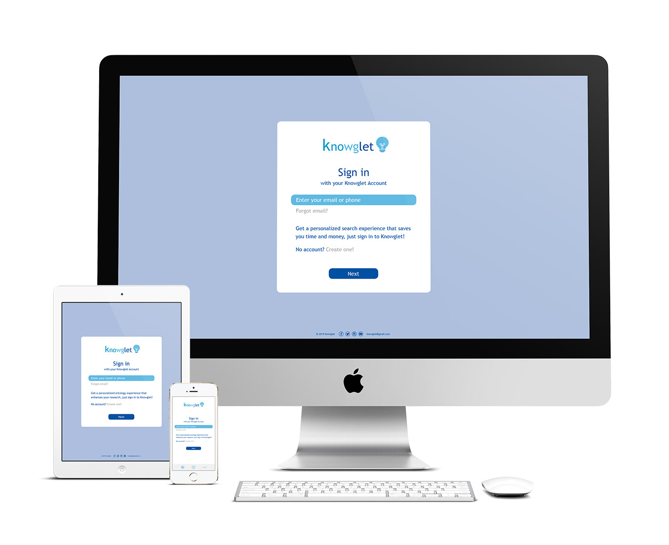 Knowglet's Sign In Page