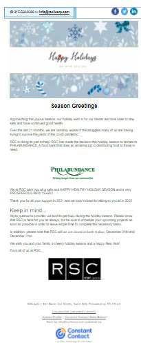 constant contact email example