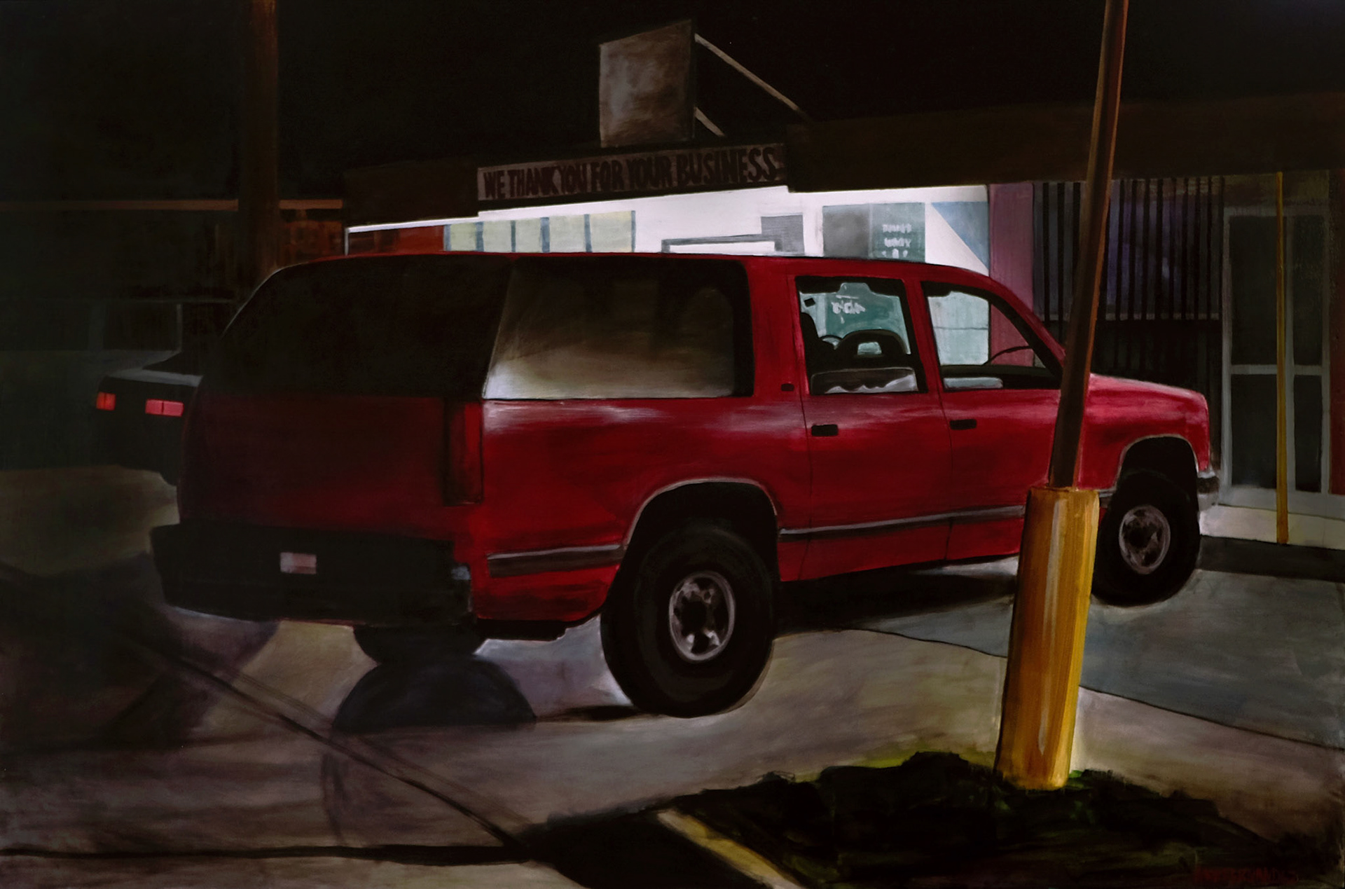 "We Thank You For Your Business" (2017) Oil on Panel, 72 x 48 inches