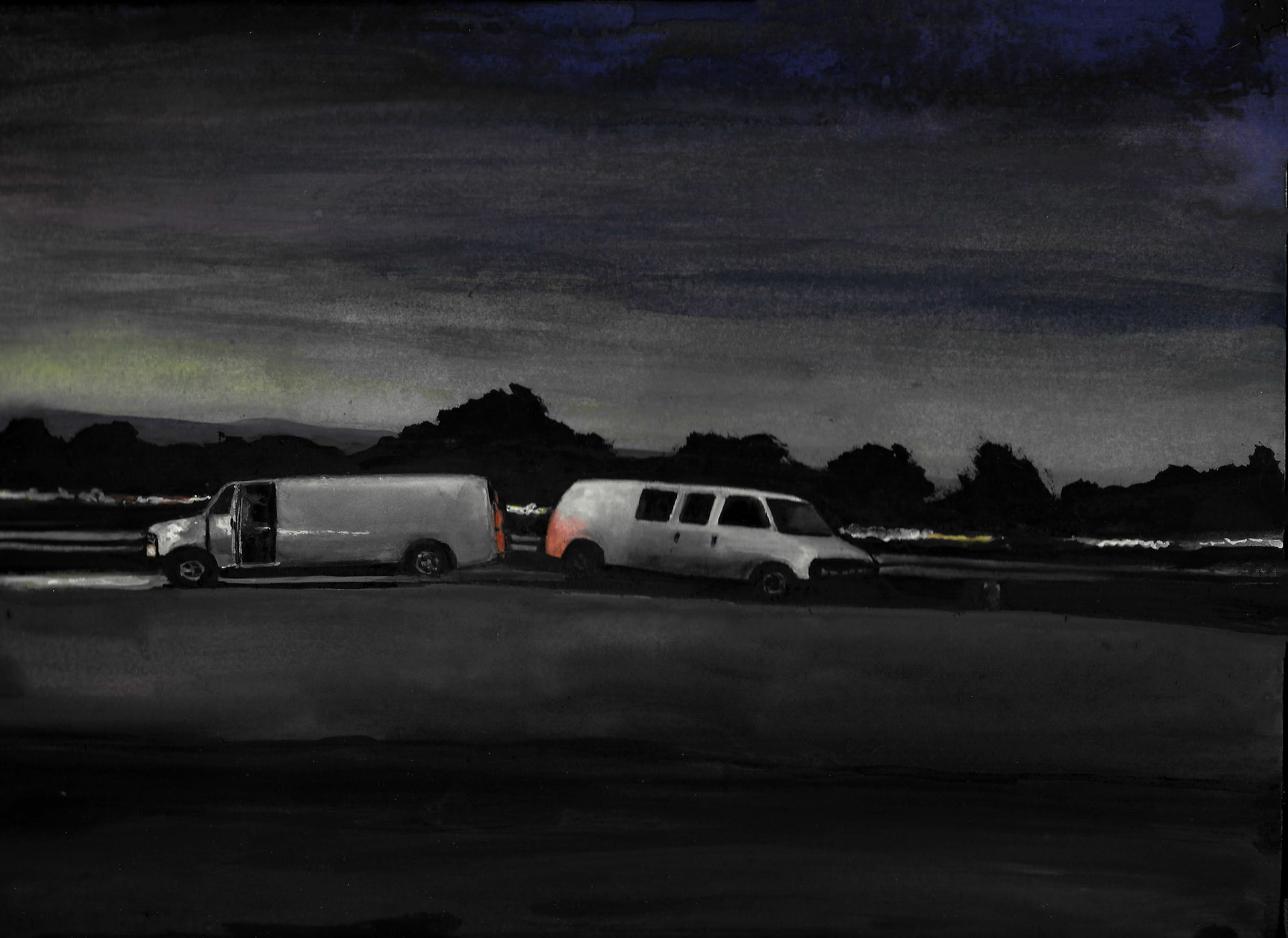 "Vans" (2017) Watercolor & Gouache on Paper,  12 x 9 inches